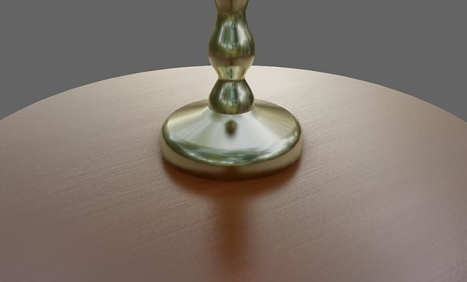 Lampshade and Little Table - Living Room - Abajur Low-poly 3D model 4