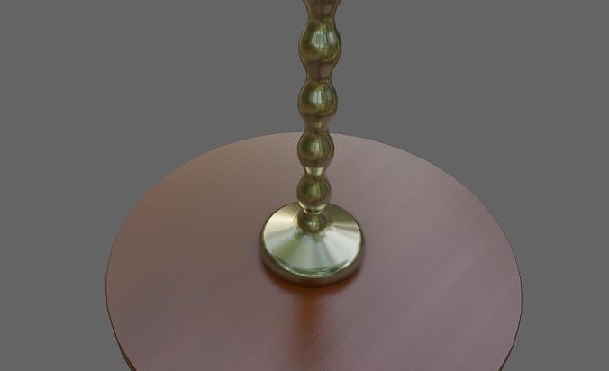 Lampshade and Little Table - Living Room - Abajur Low-poly 3D model 7