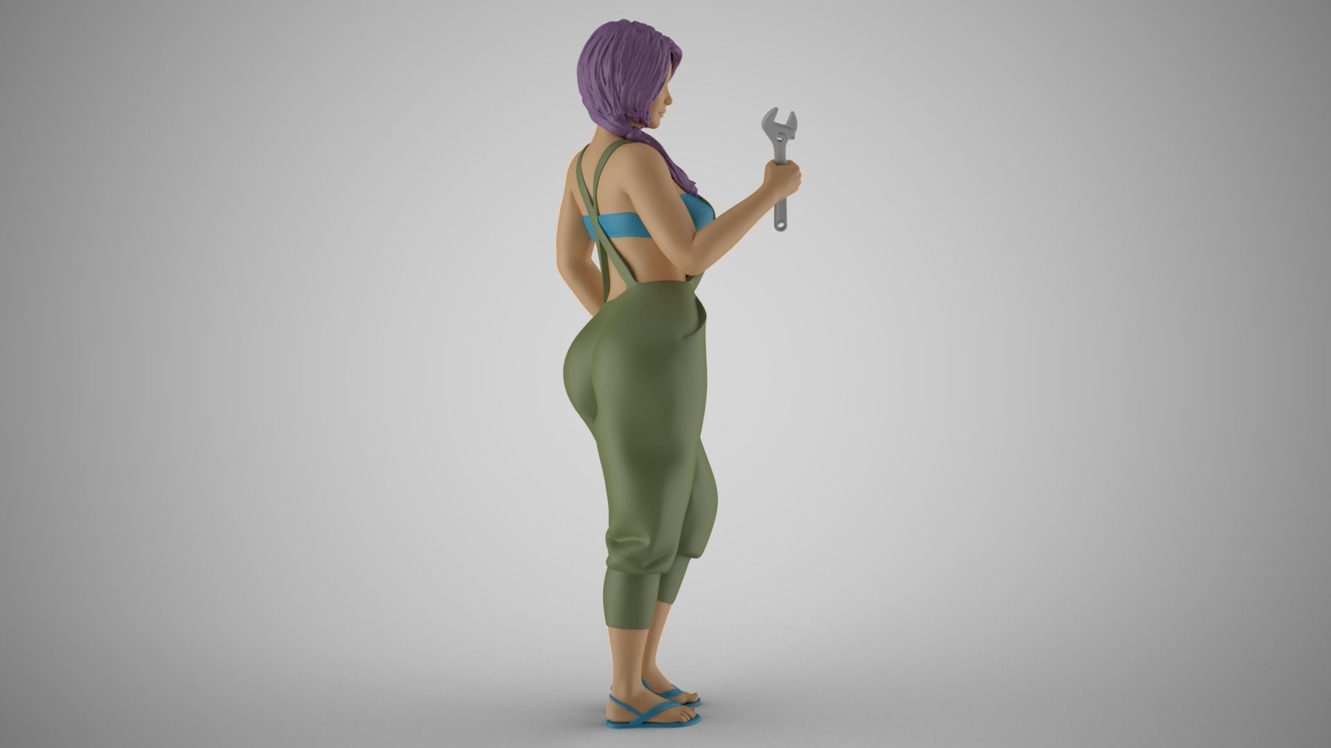 Female Mechanic 3D print model_8