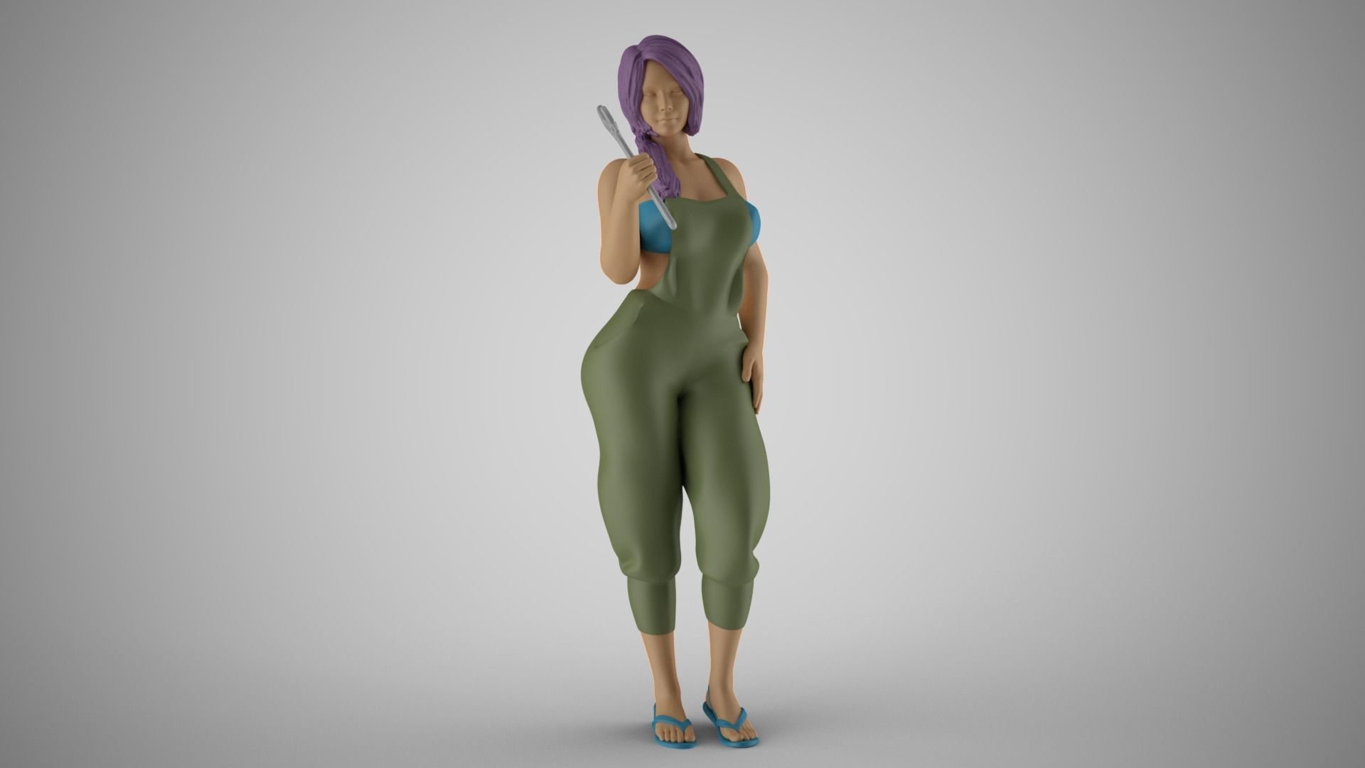 Female Mechanic 3D print model_10