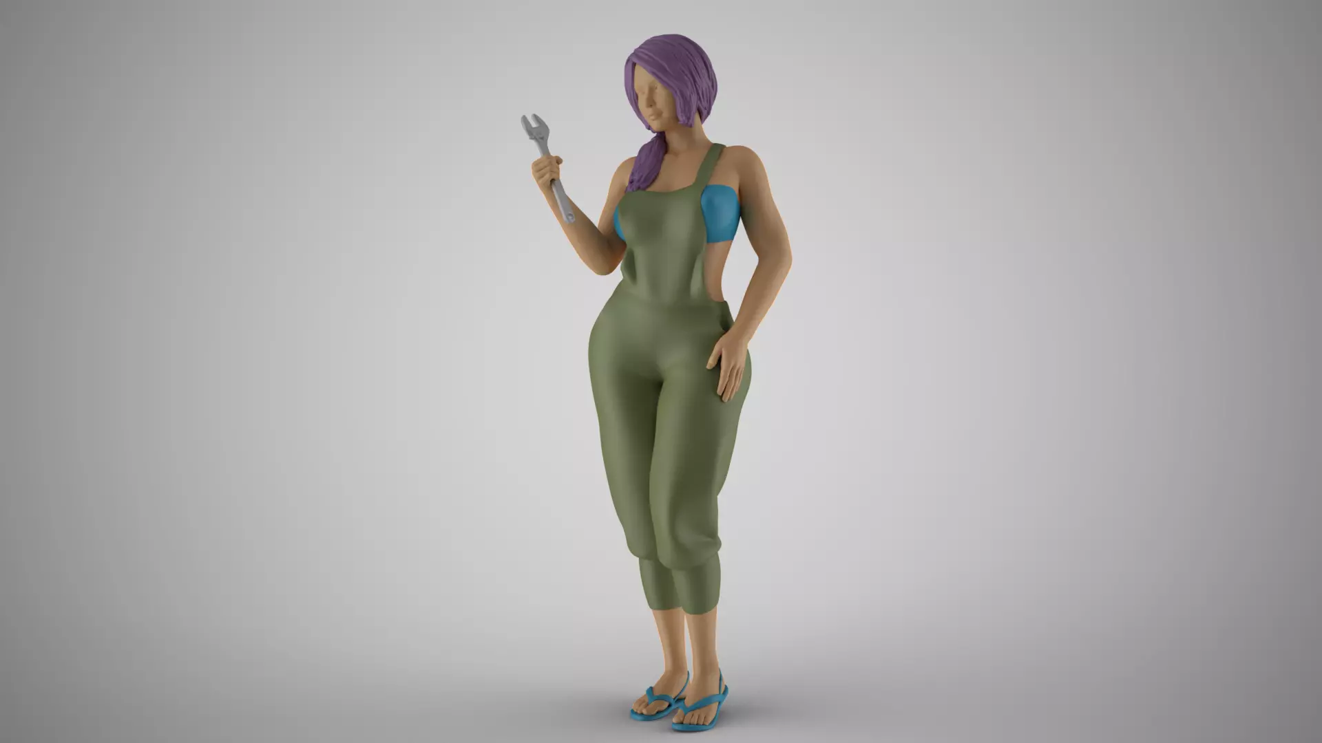 Female Mechanic 3D print model_0