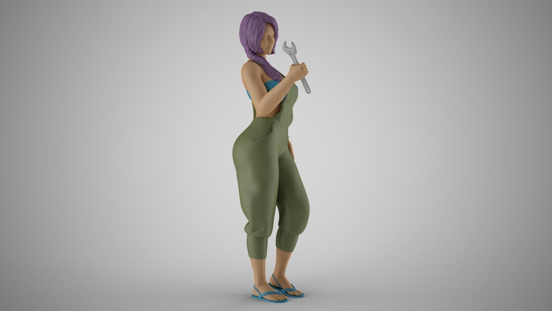 Female Mechanic 3D print model_9