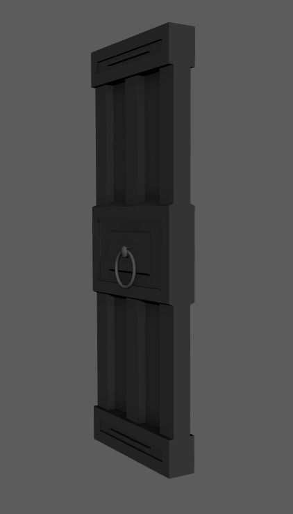 Medieval Old door Low-poly 3D model_1