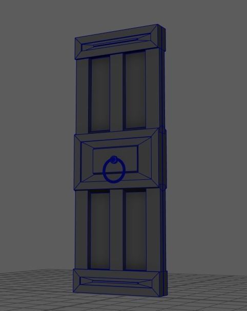 Medieval Old door Low-poly 3D model_2