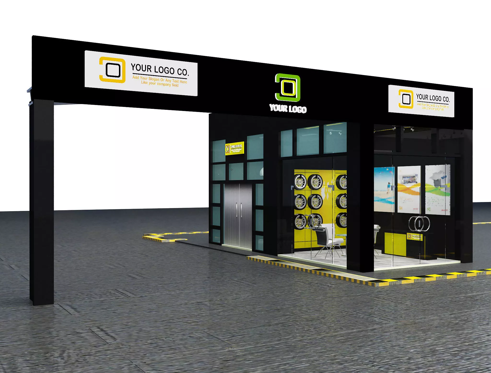 Car service entrance logo sign a611 3D model_0