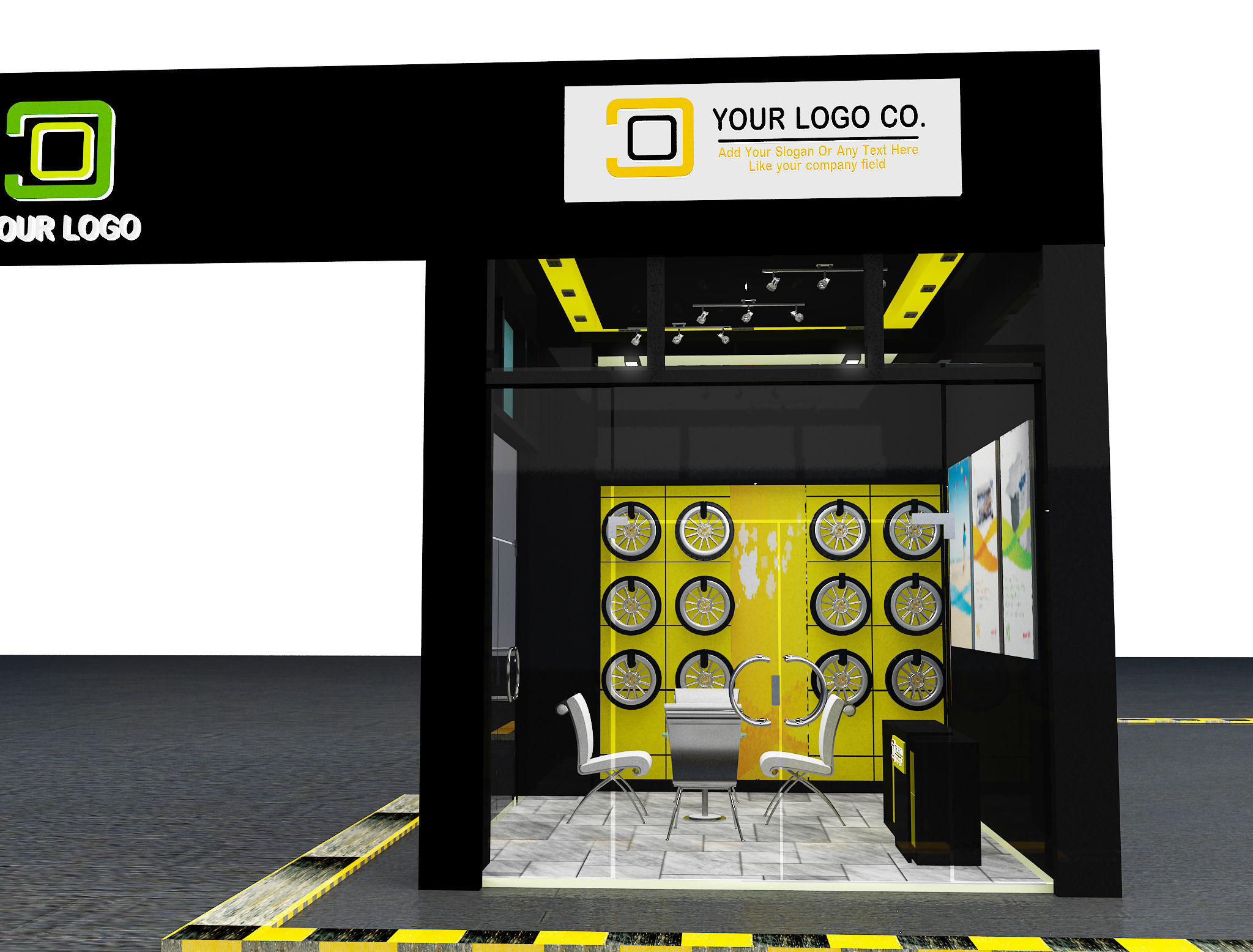 Car service entrance logo sign a611 3D model_2