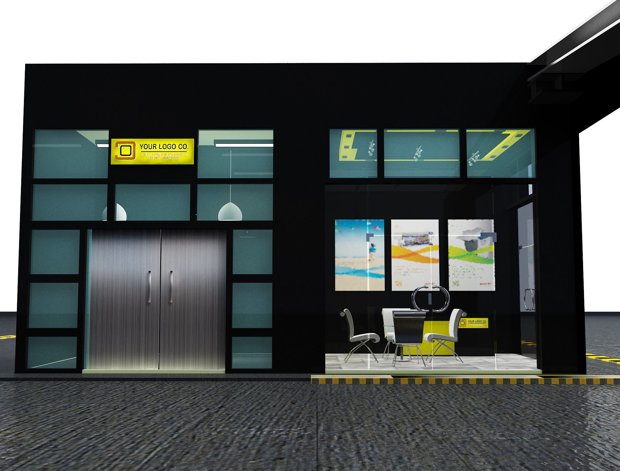 Car service entrance logo sign a611 3D model_6