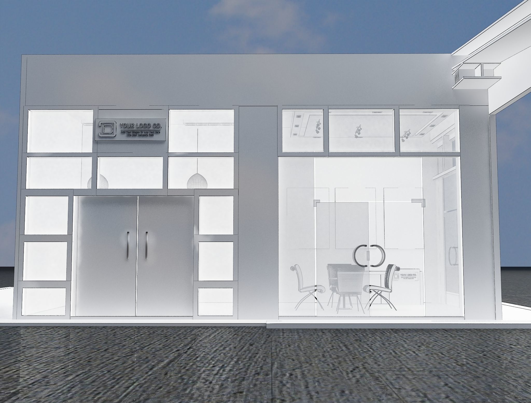 Car service entrance logo sign a611 3D model_7