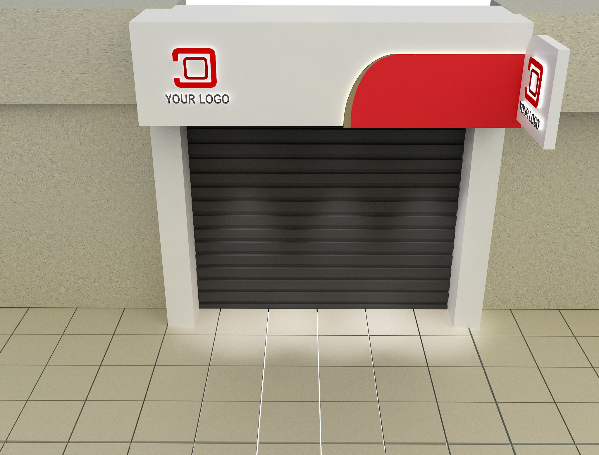 Car service entrance logo sign a615c 3D model_6