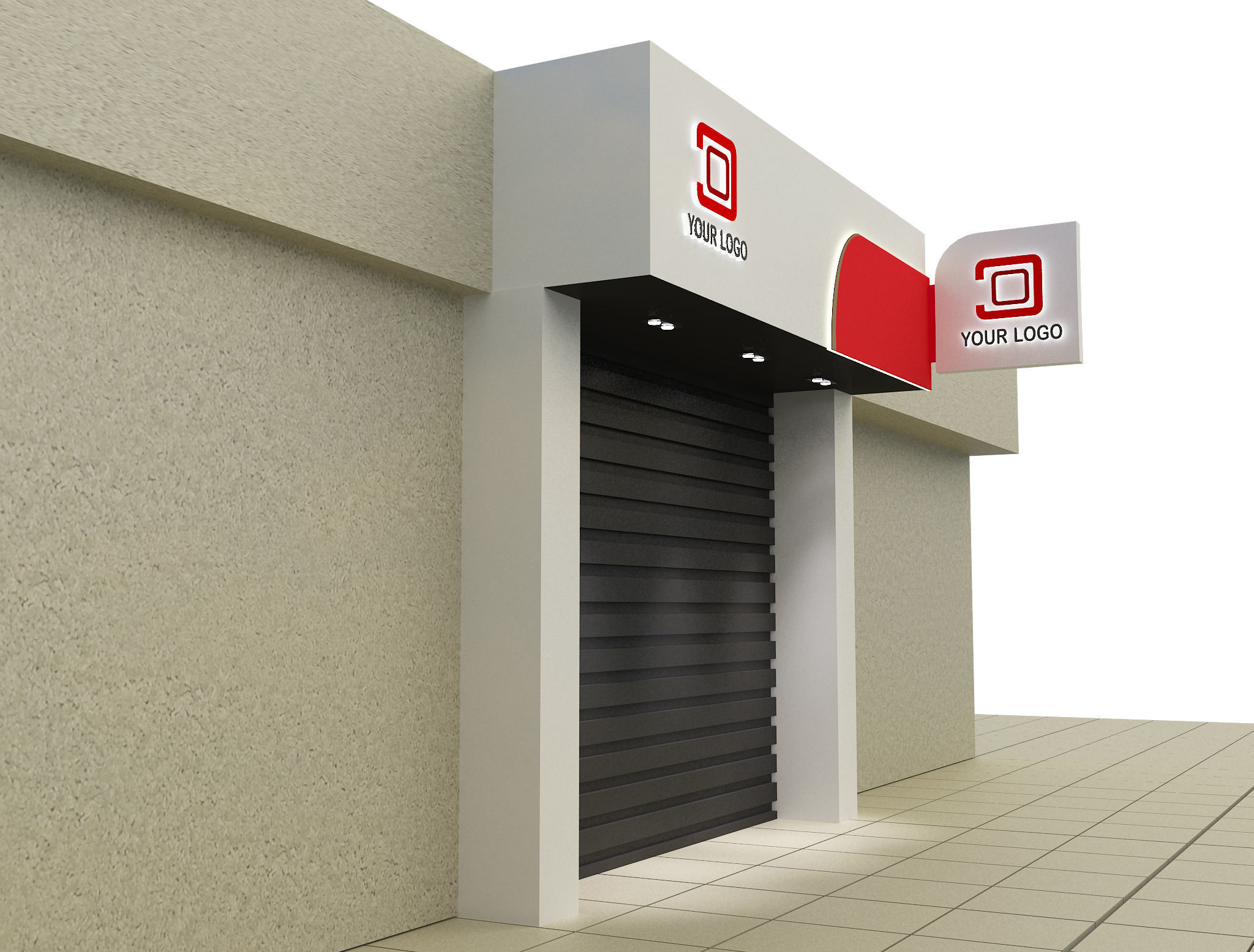 Car service entrance logo sign a615c 3D model_8