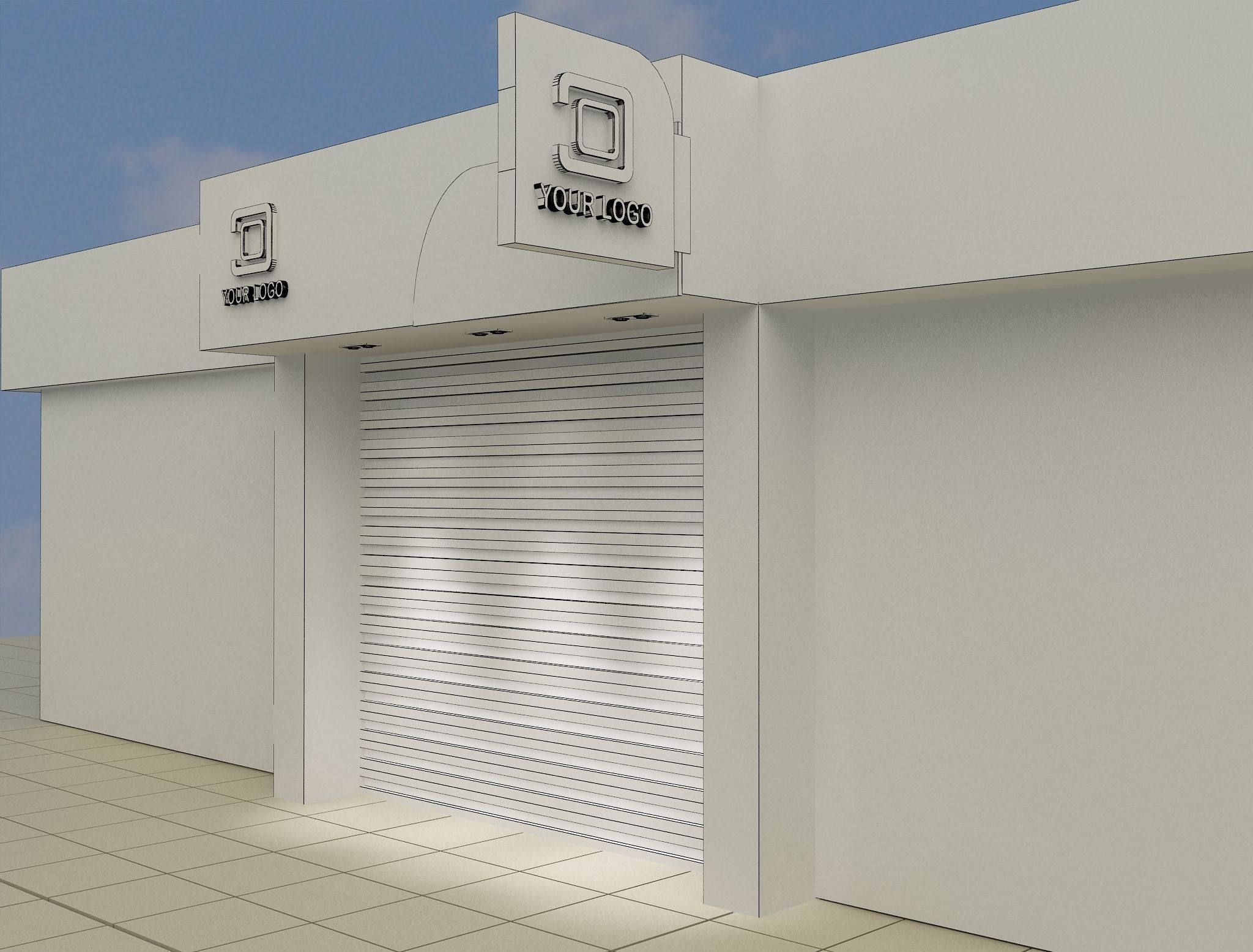 Car service entrance logo sign a615c 3D model_5