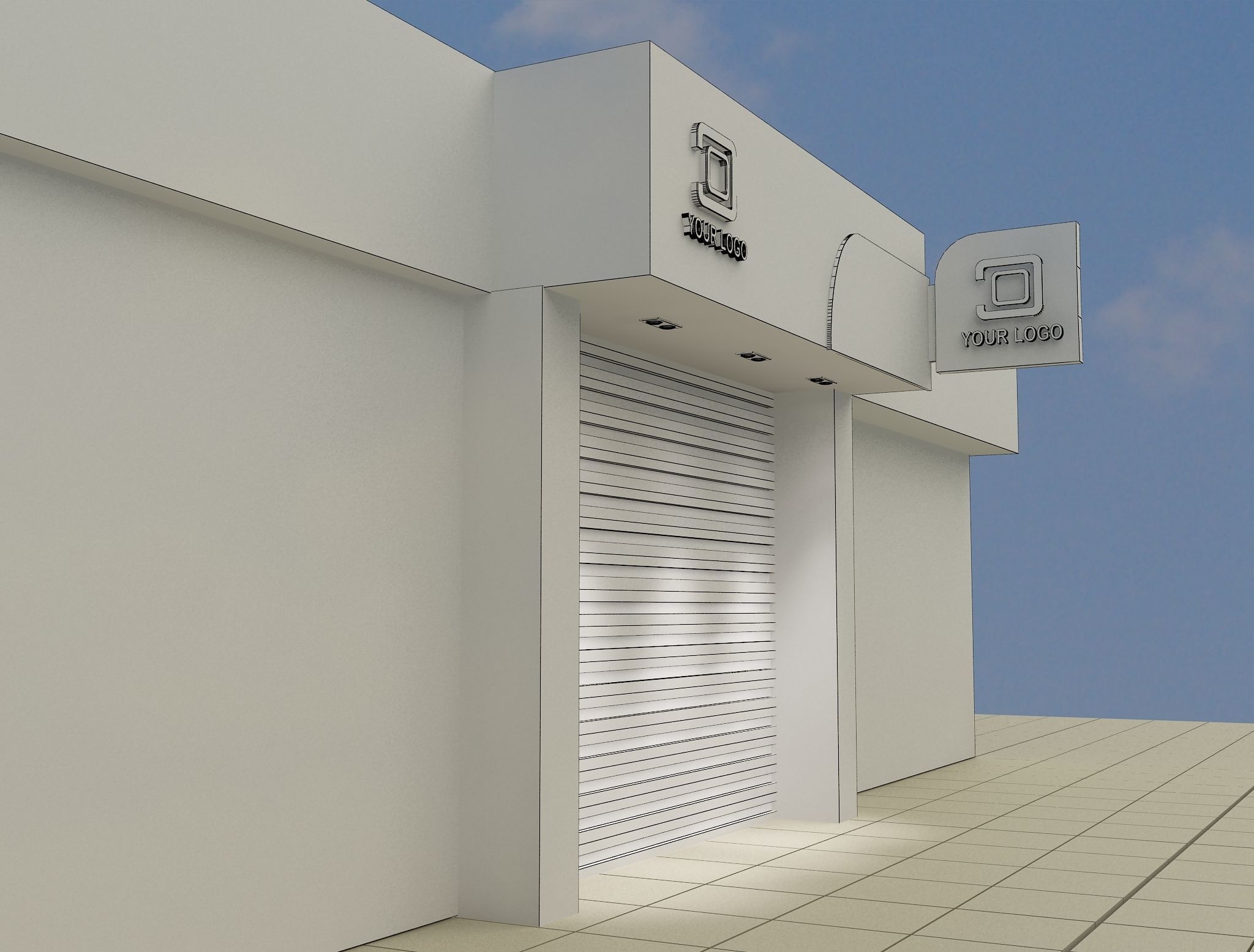 Car service entrance logo sign a615c 3D model_9