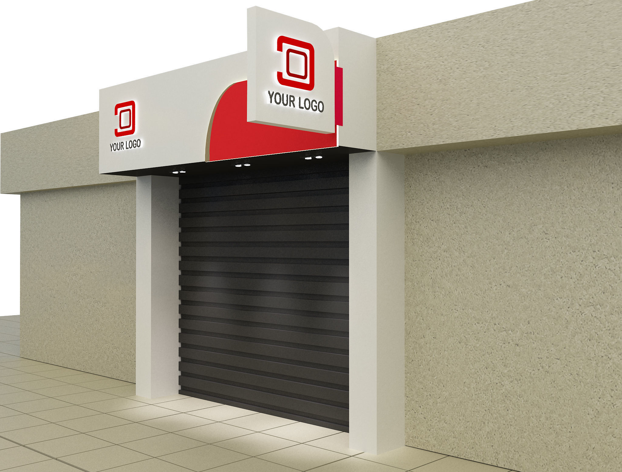 Car service entrance logo sign a615c 3D model_2