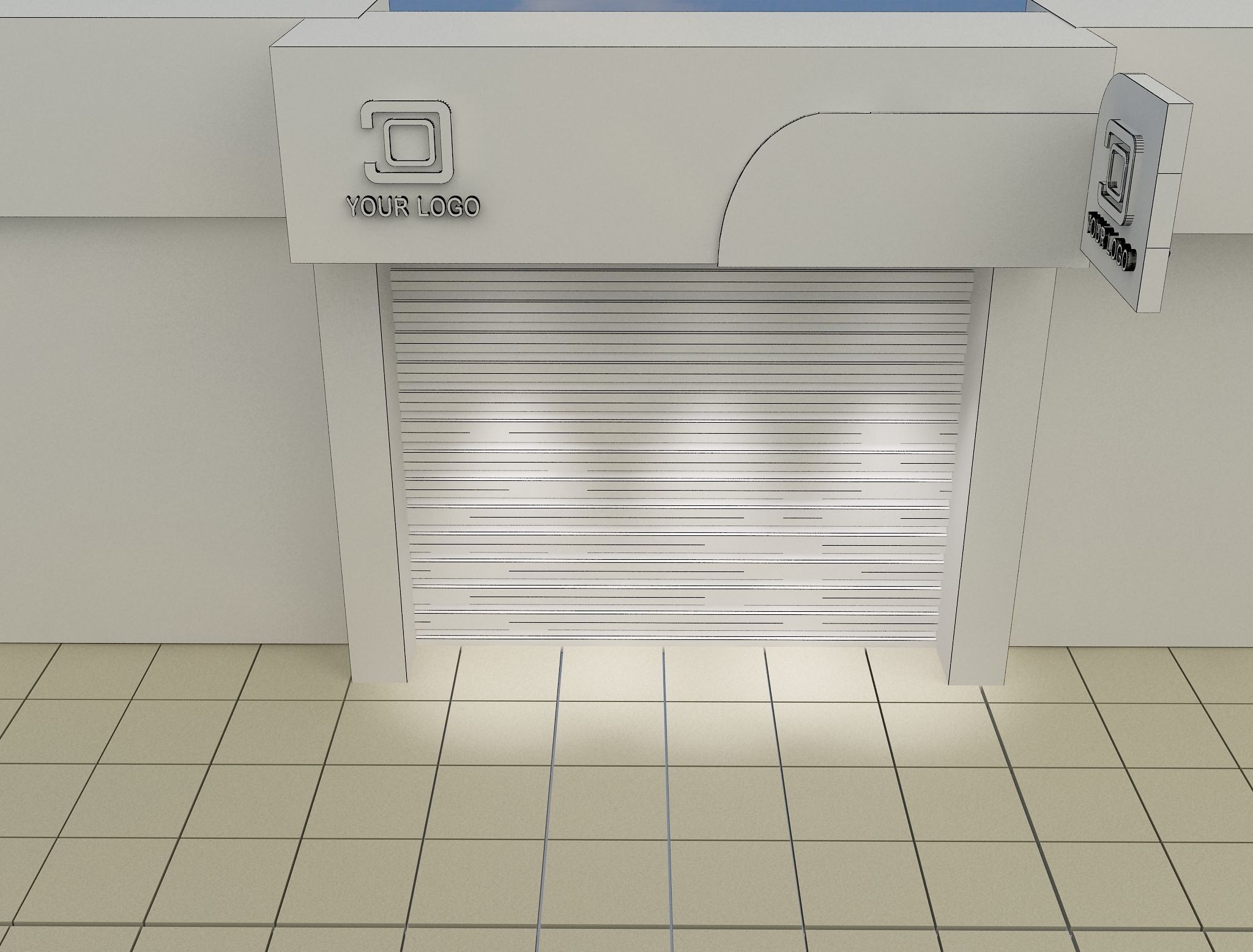 Car service entrance logo sign a615c 3D model_7