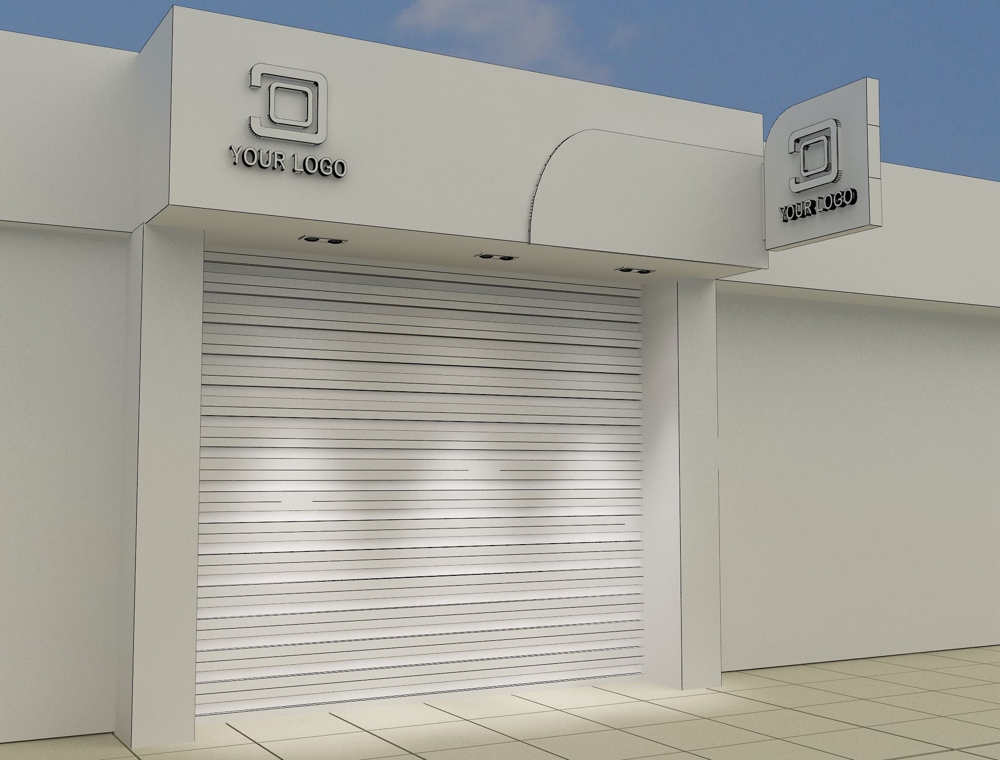 Car service entrance logo sign a615c 3D model_1