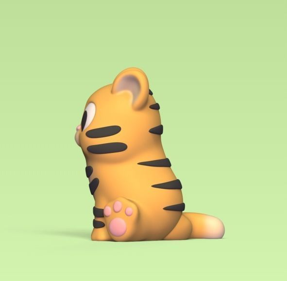 Tiger Big Eyes 3D print model_2