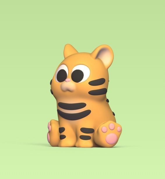 Tiger Big Eyes 3D print model_1