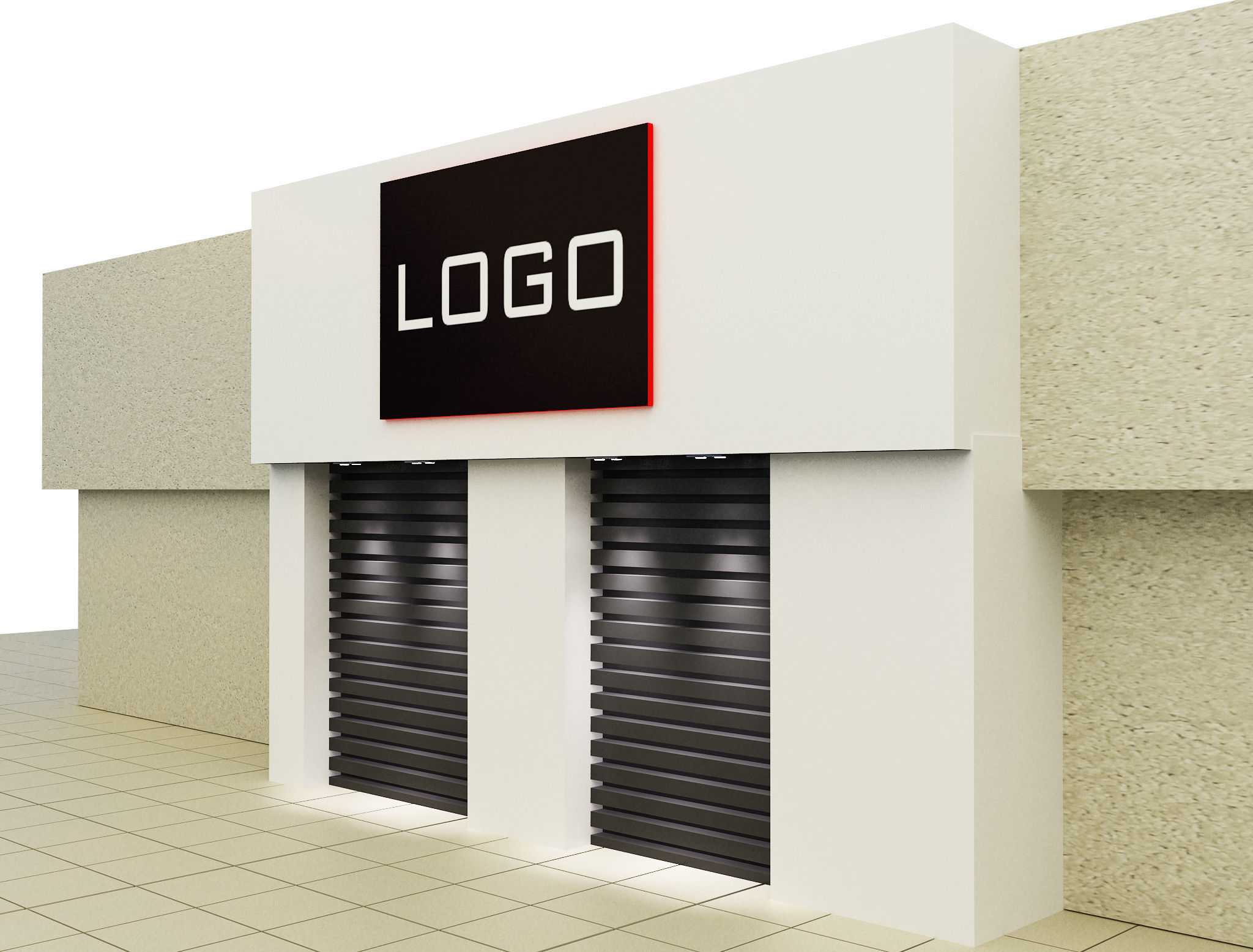  Car service entrance logo sign a615g 3D model_4
