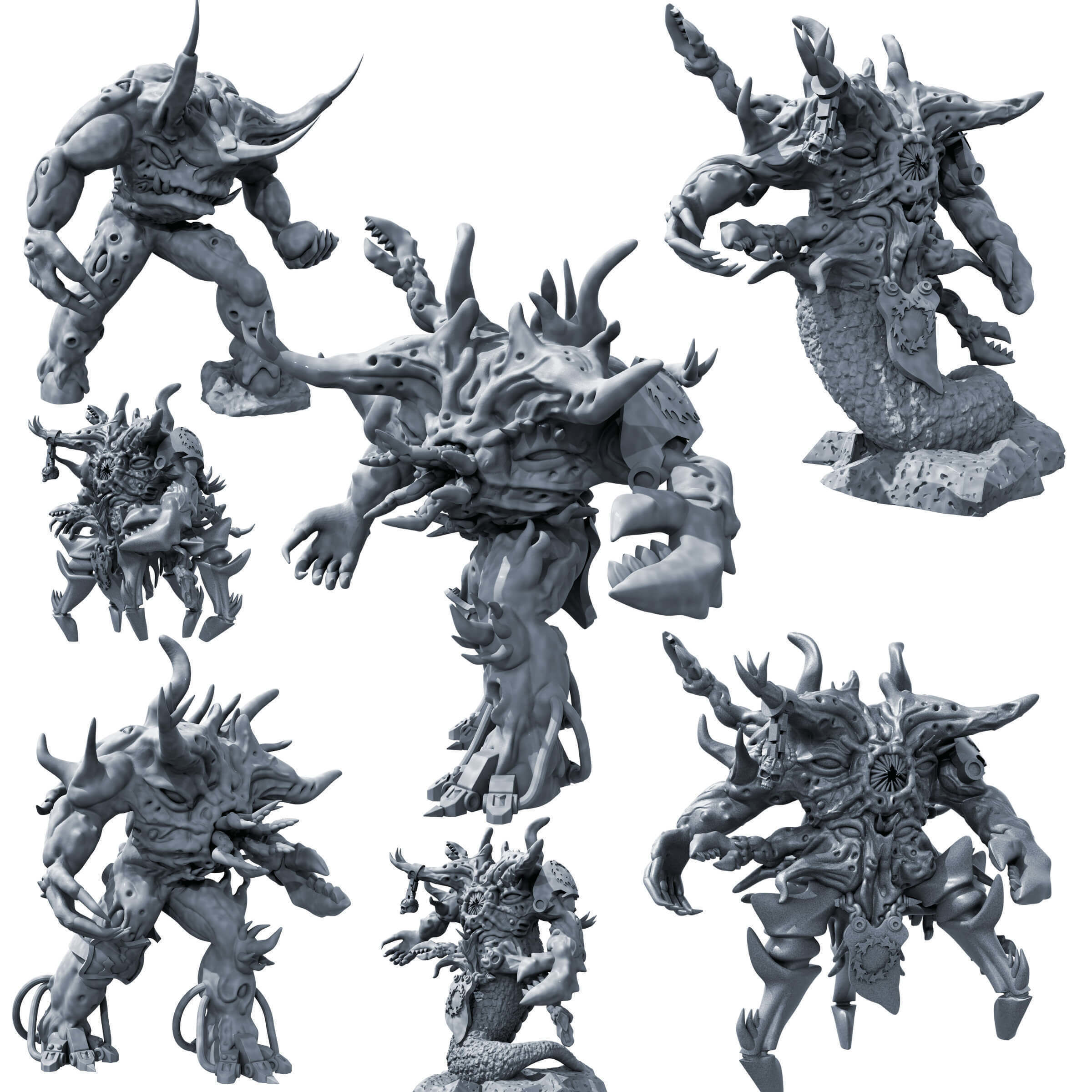 Spawns Of Chaos Wargame Proxy Miniatures 3D print model_18