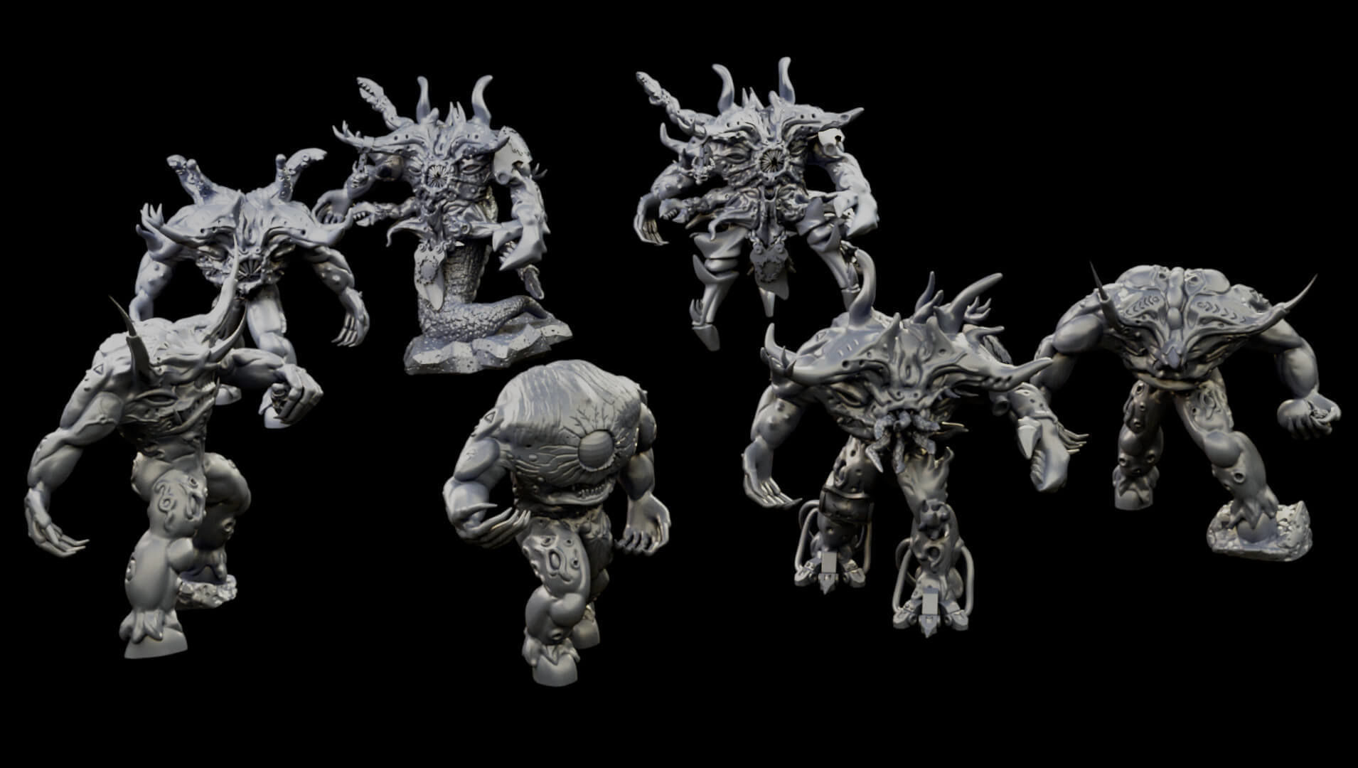 Spawns Of Chaos Wargame Proxy Miniatures 3D print model_20