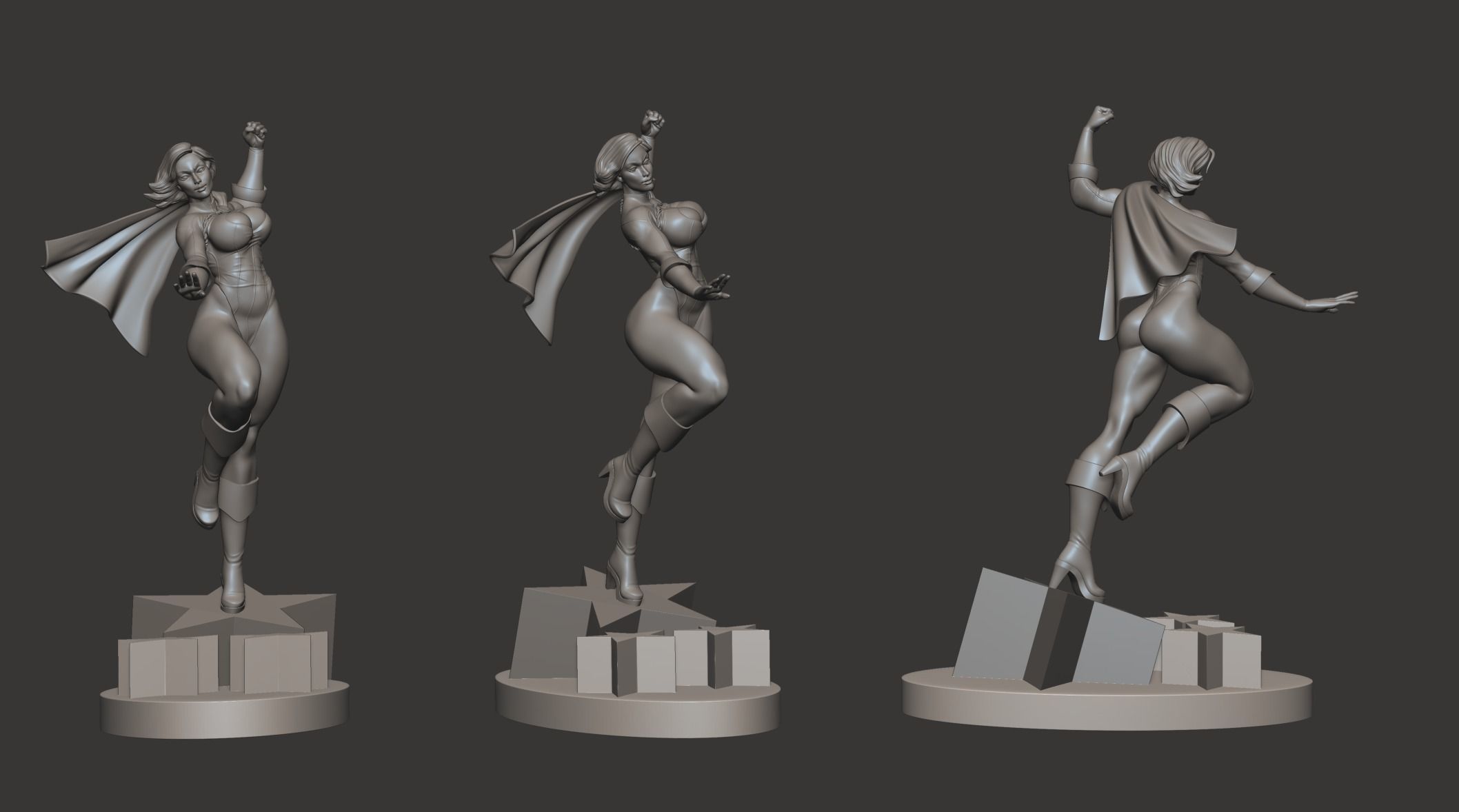 power Girl 3D print model_6