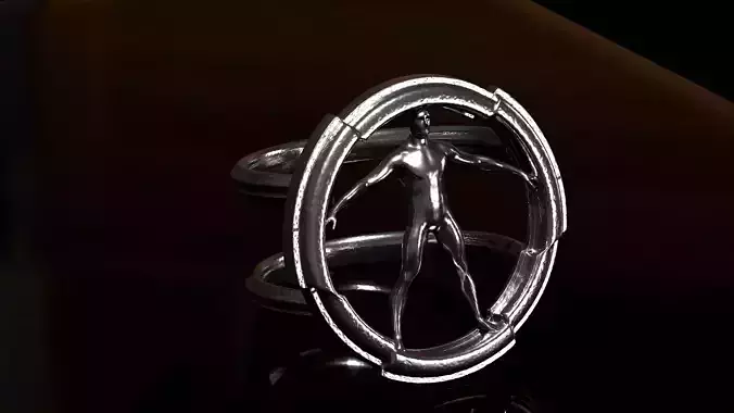 Modern Vitruvian Man ring  3D print model
