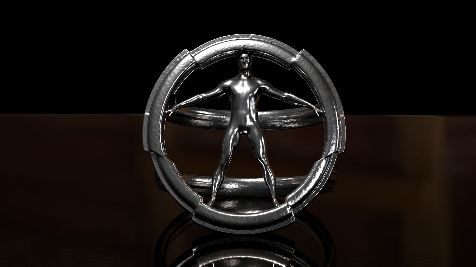 Modern Vitruvian Man ring 3D model 3D printable | CGTrader