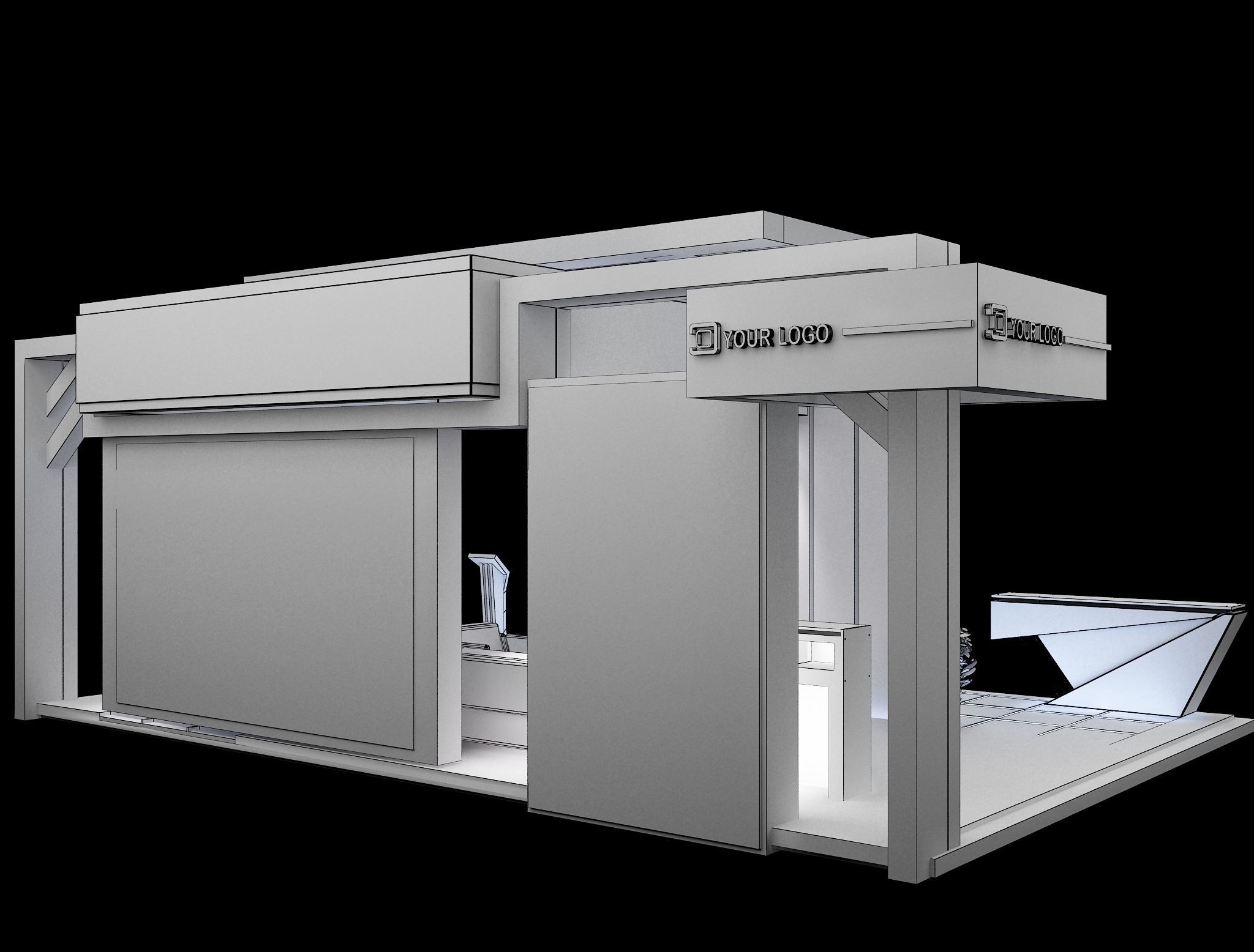 Booth Exhibition Stand a99 3D model_15