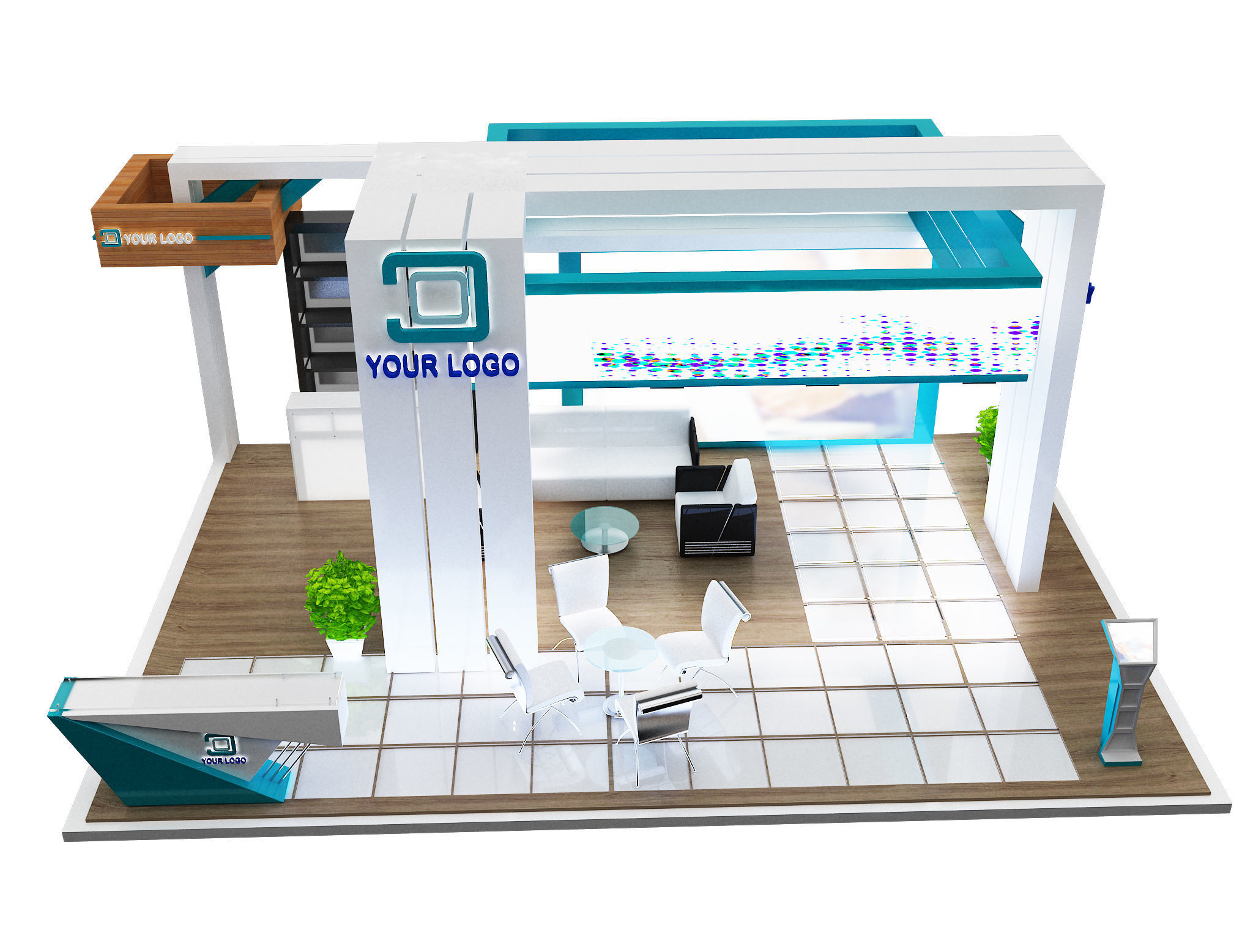 Booth Exhibition Stand a99 3D model_8