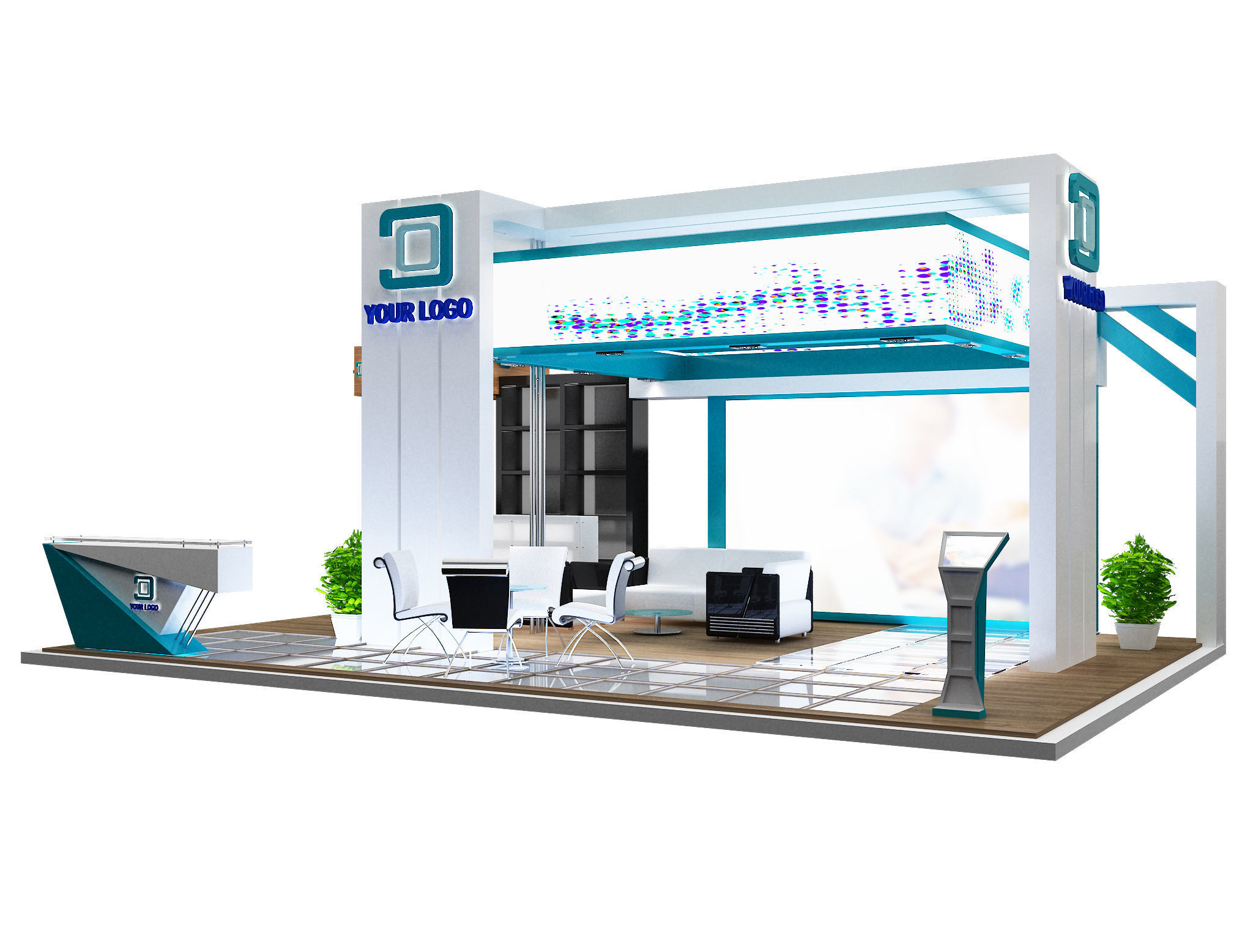 Booth Exhibition Stand a99 3D model_4