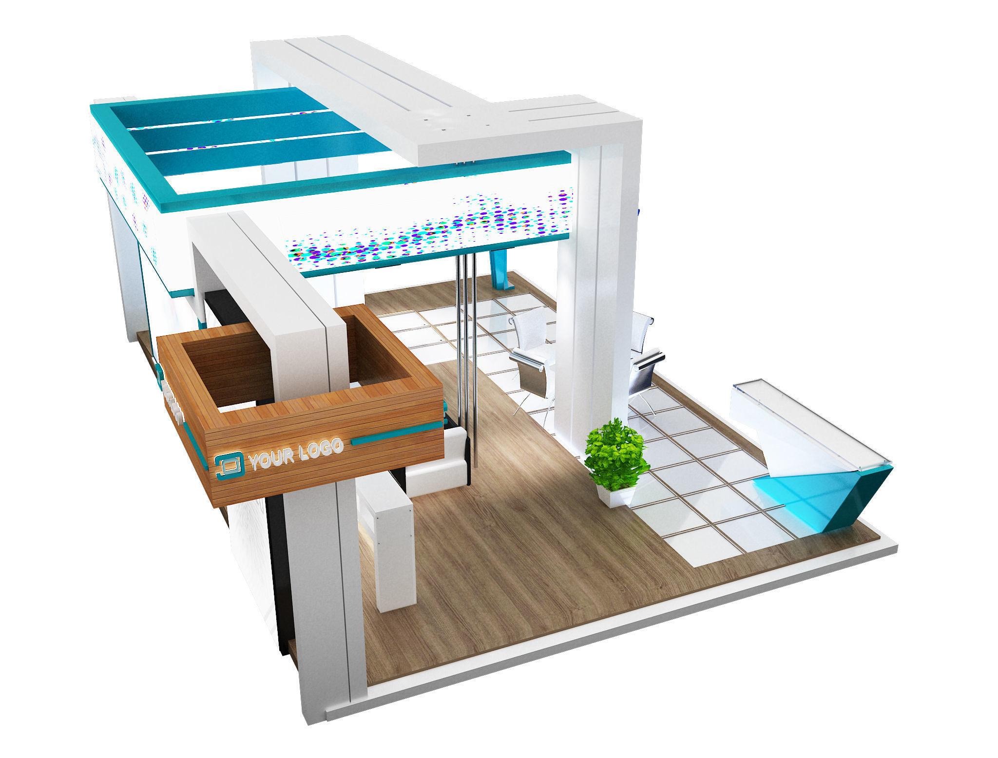 Booth Exhibition Stand a99 3D model_10