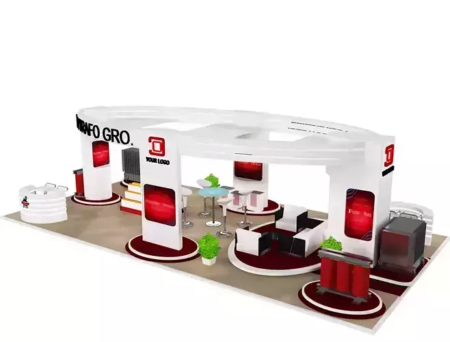  Booth Exhibition Stand a72 3D model