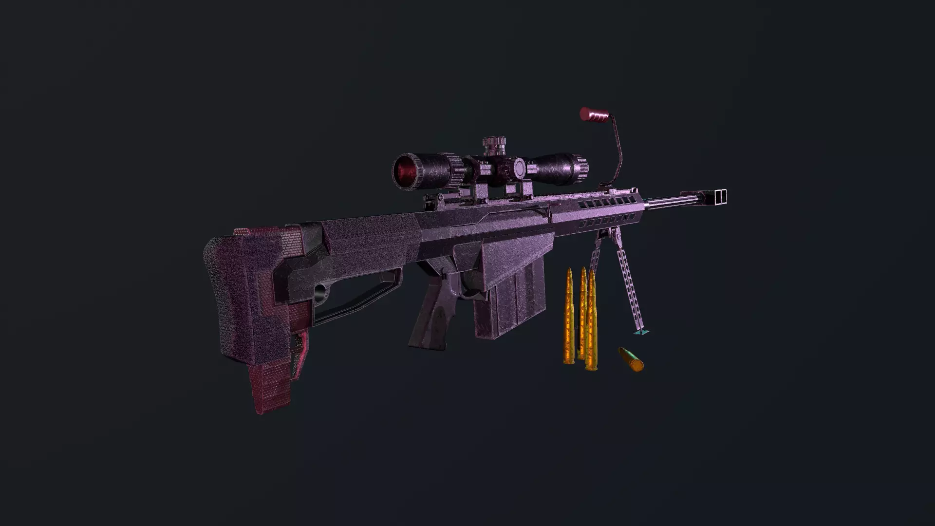 m82a1 sniper rifle Free low-poly 3D model
