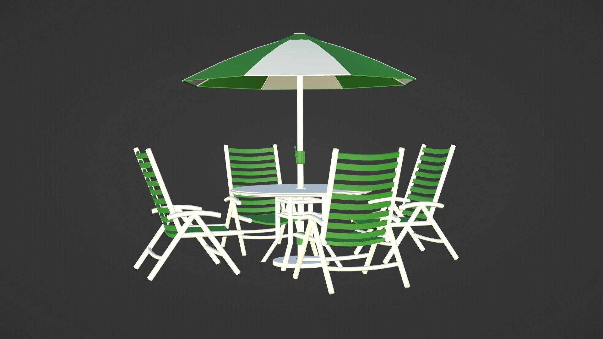 Patio outdoor table with chairs and umbrella 3 3D model_14