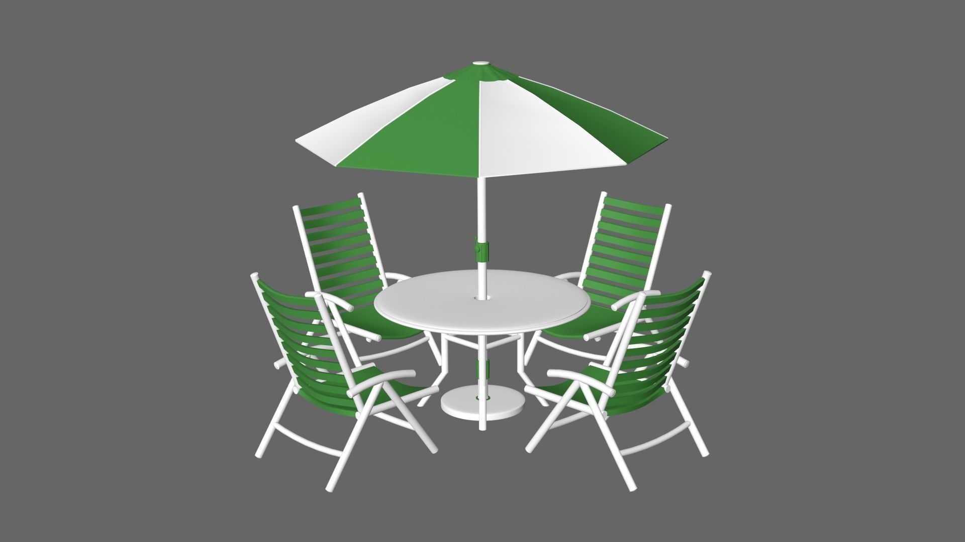 Patio outdoor table with chairs and umbrella 3 3D model_35