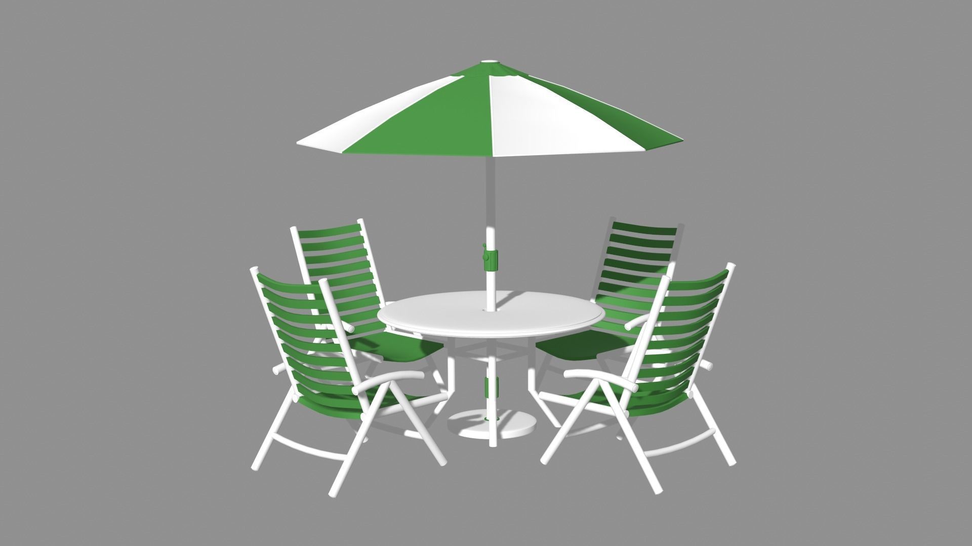 Patio outdoor table with chairs and umbrella 3 3D model_6