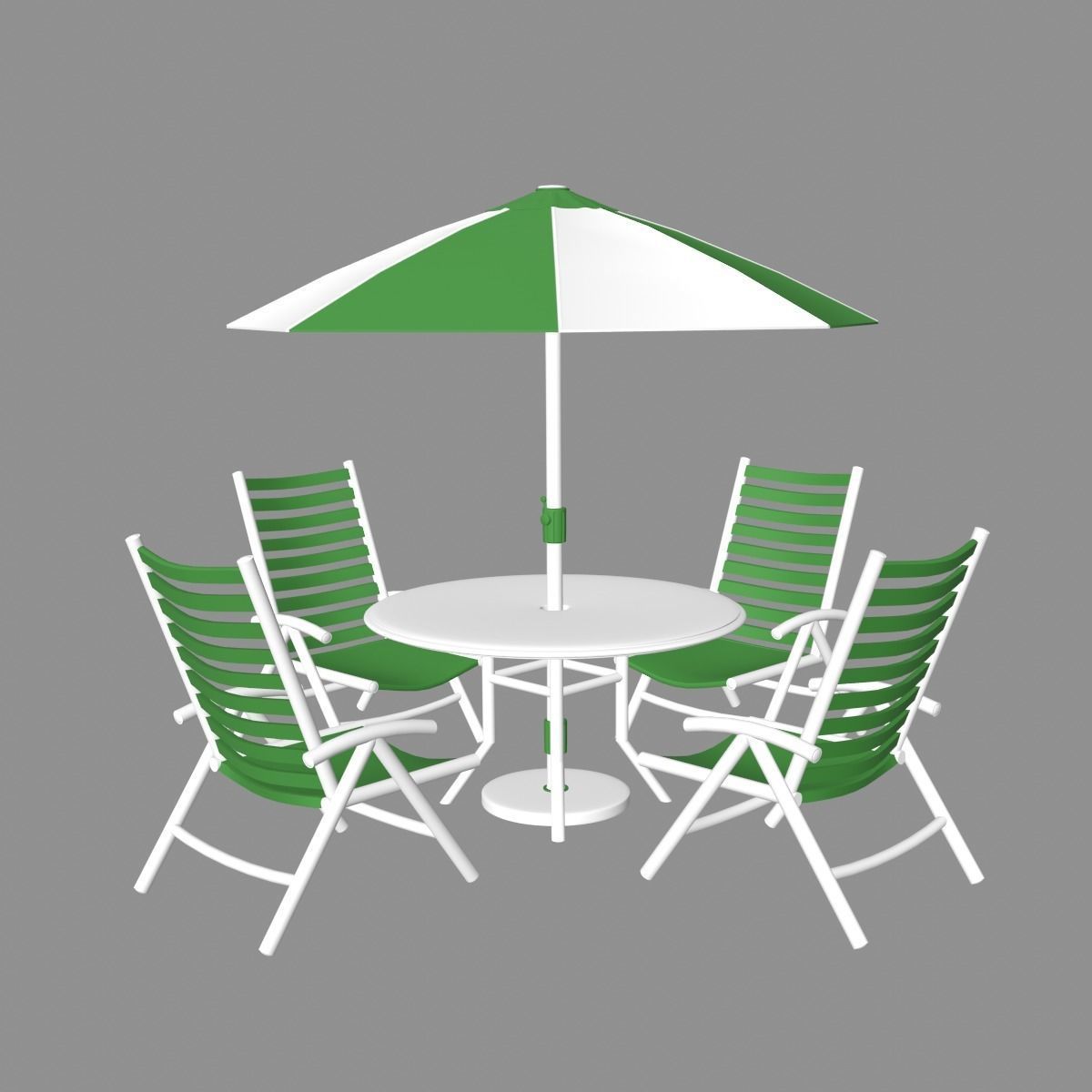 Patio outdoor table with chairs and umbrella 3 3D model_1