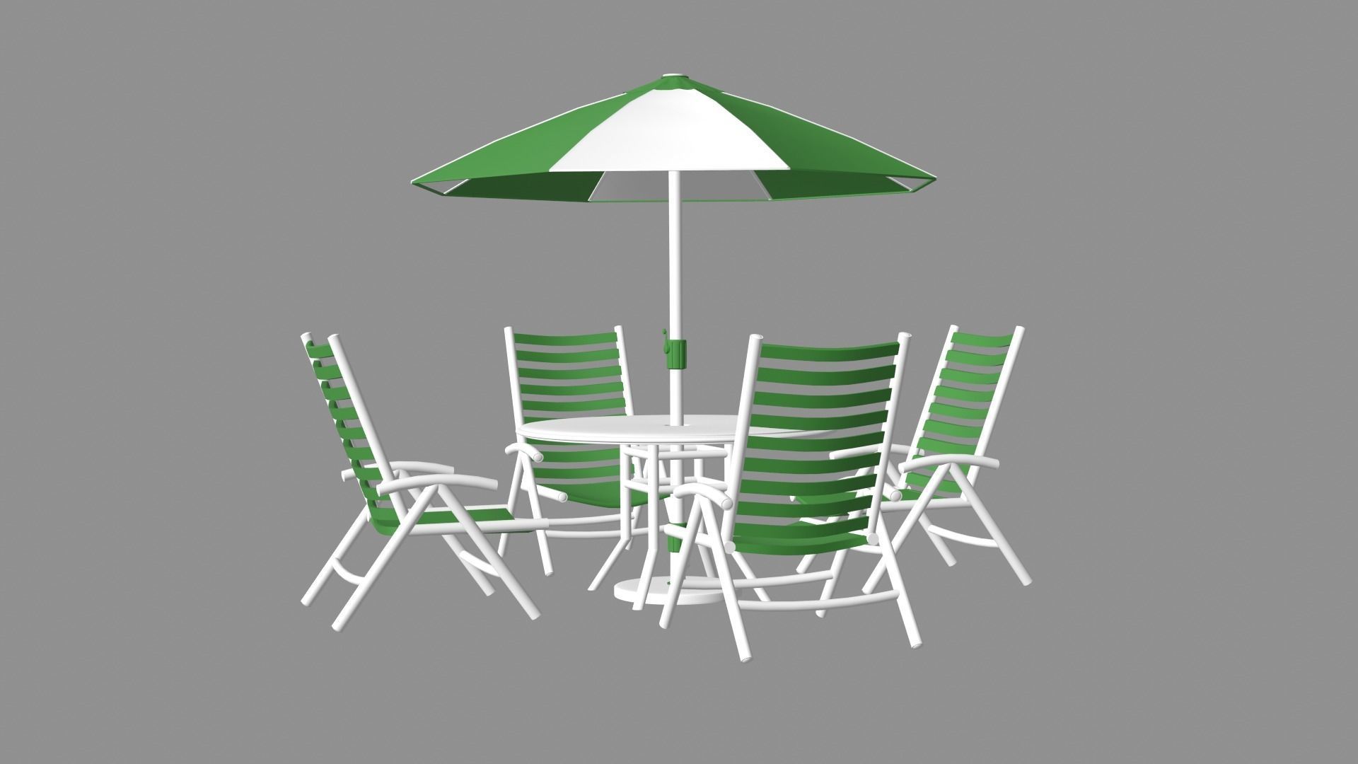 Patio outdoor table with chairs and umbrella 3 3D model_15