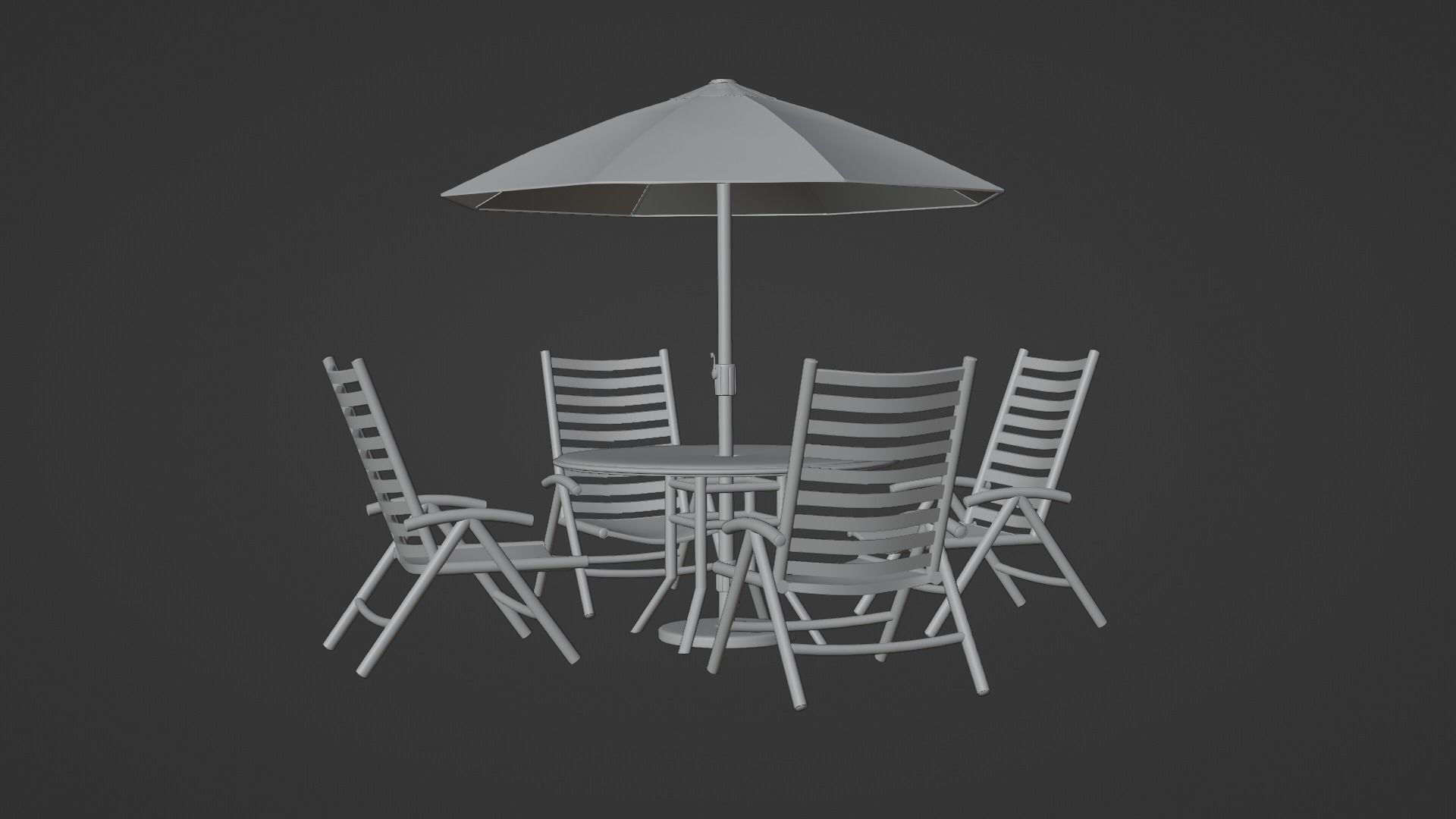 Patio outdoor table with chairs and umbrella 3 3D model_13