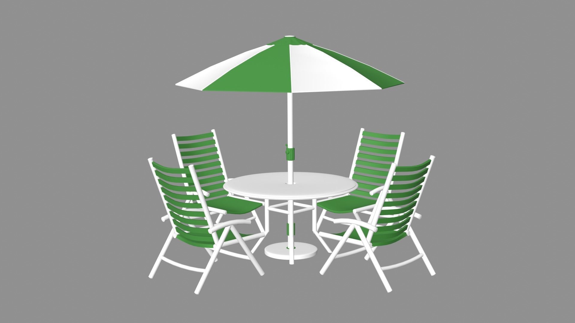 Patio outdoor table with chairs and umbrella 3 3D model_5