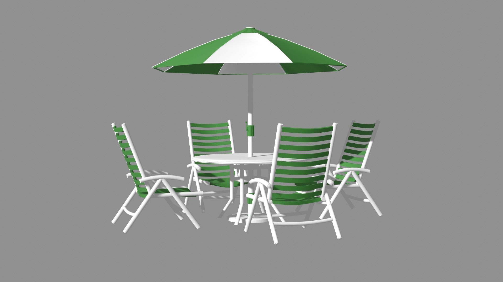 Patio outdoor table with chairs and umbrella 3 3D model_16