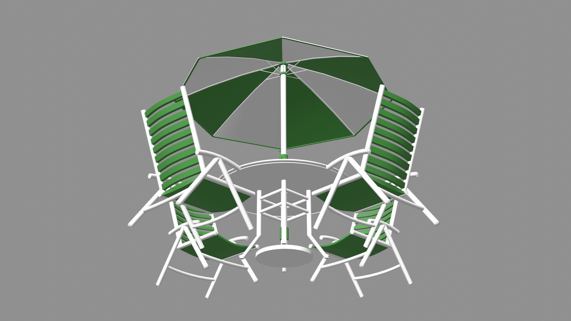 Patio outdoor table with chairs and umbrella 3 3D model_12