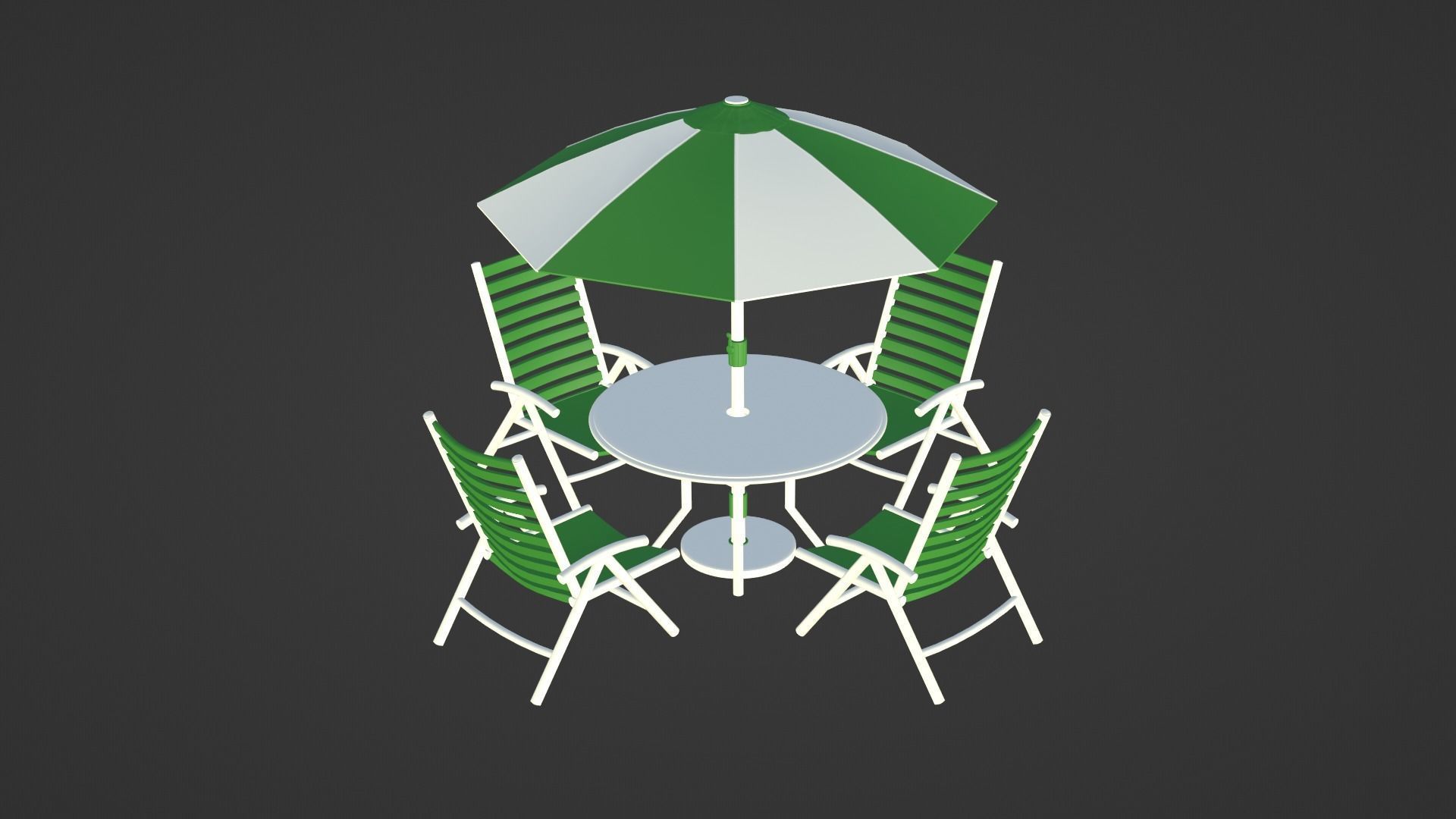 Patio outdoor table with chairs and umbrella 3 3D model_8