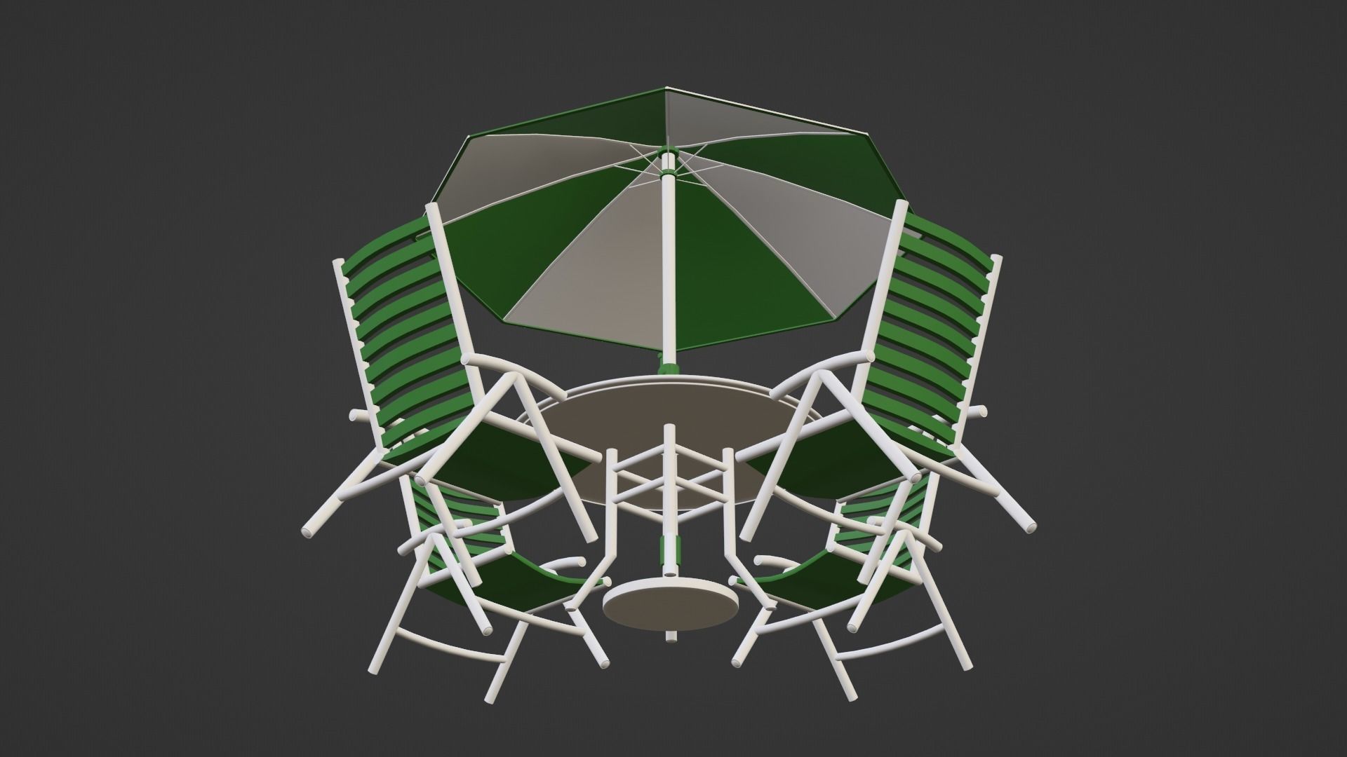 Patio outdoor table with chairs and umbrella 3 3D model_11
