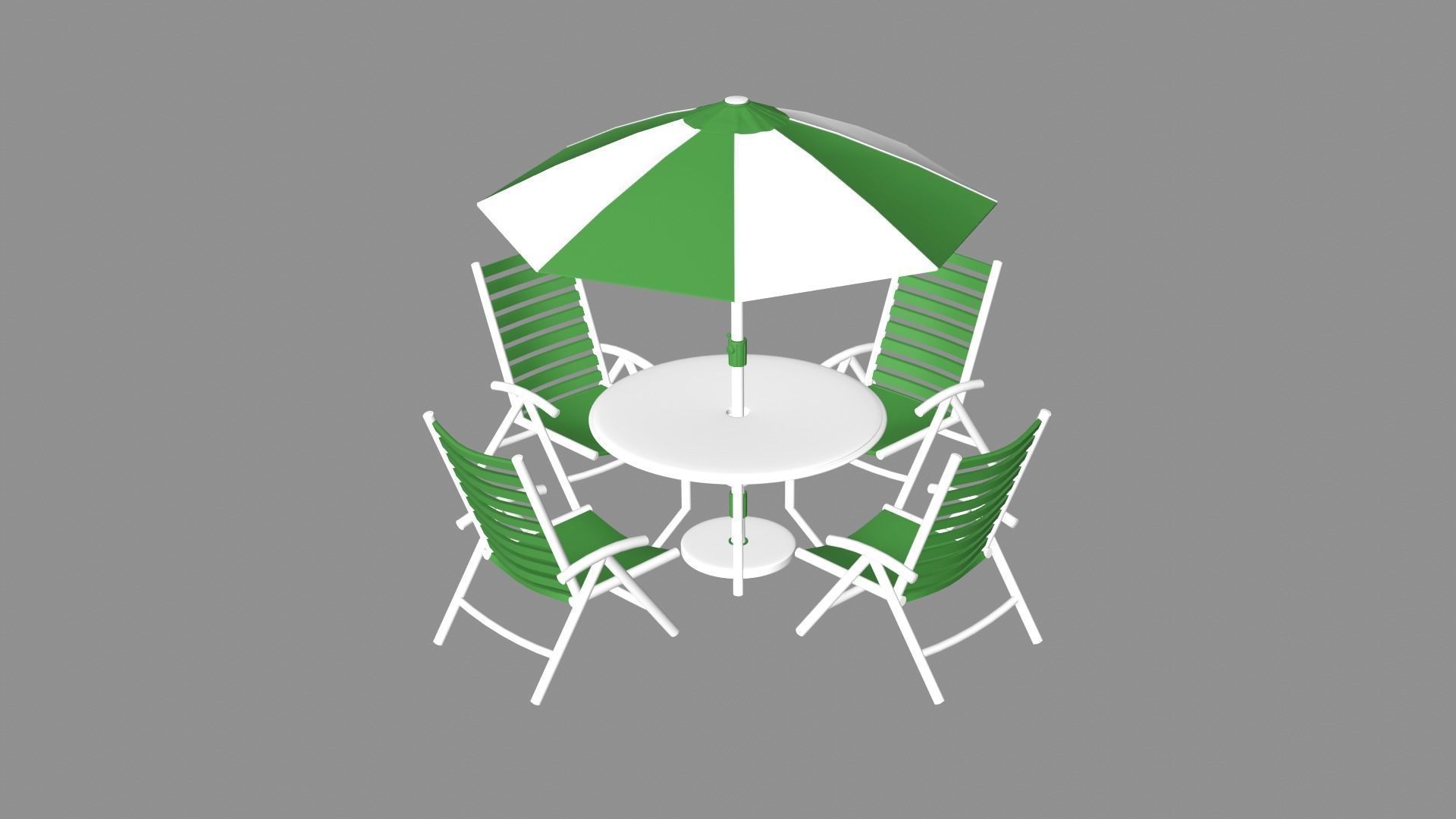 Patio outdoor table with chairs and umbrella 3 3D model_9