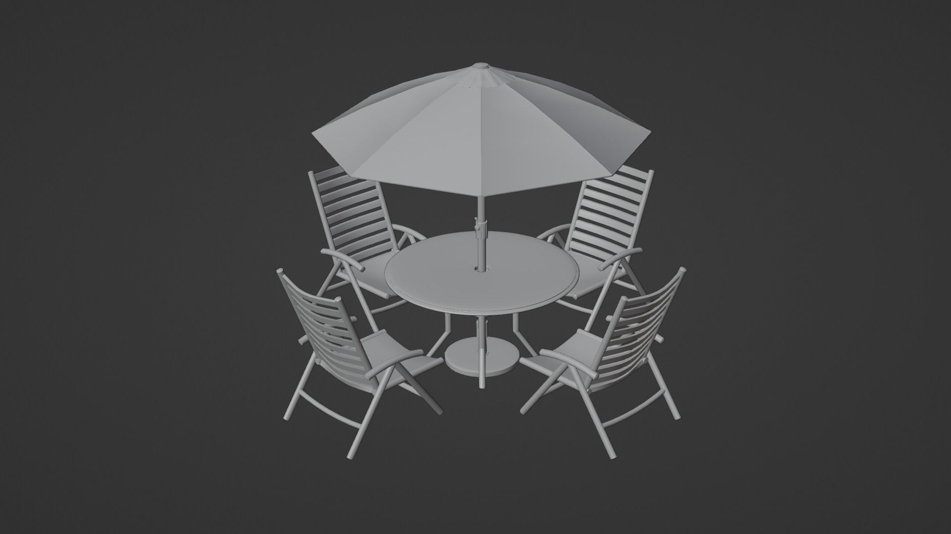 Patio outdoor table with chairs and umbrella 3 3D model_7
