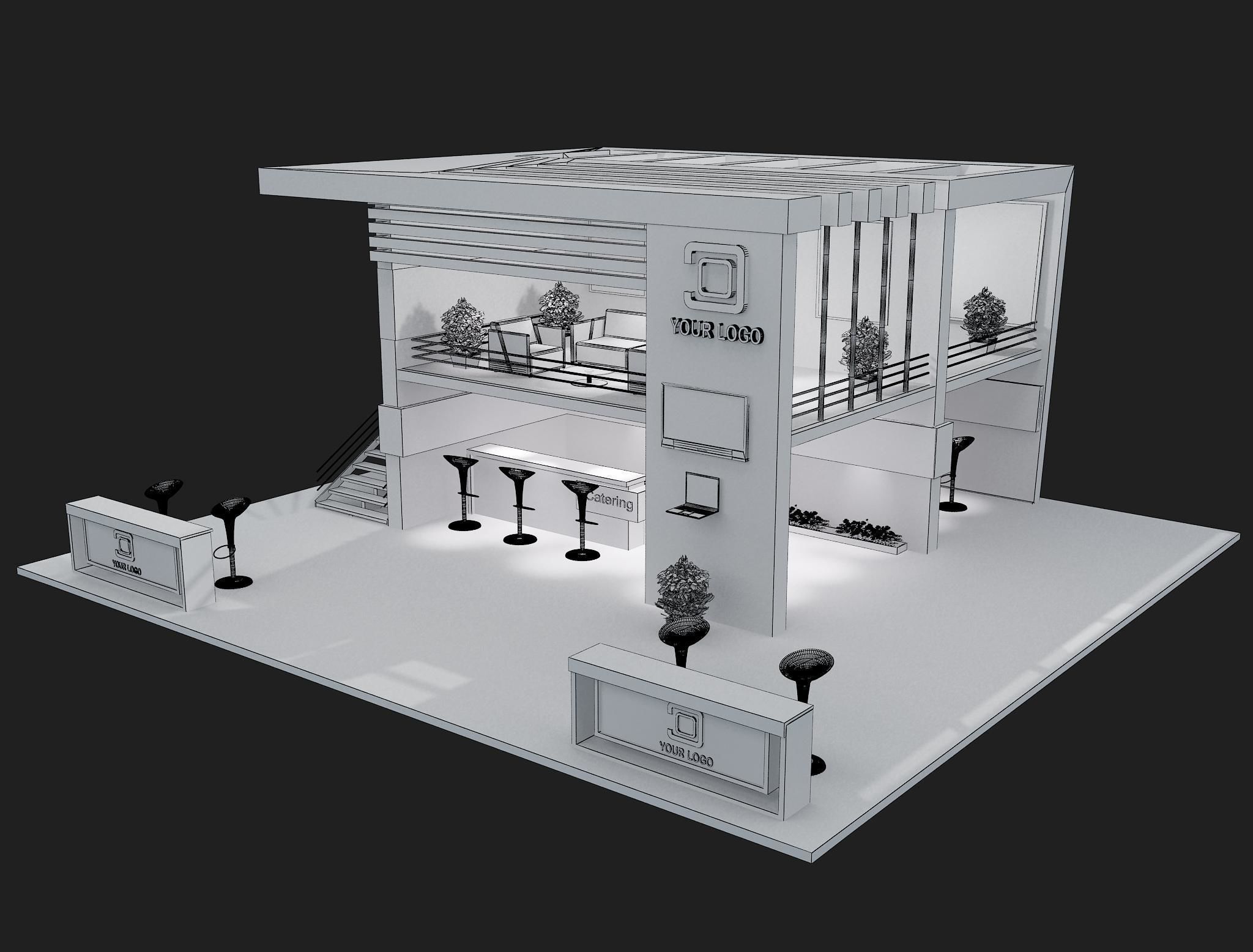Booth Exhibition Stand a61 3D model_1