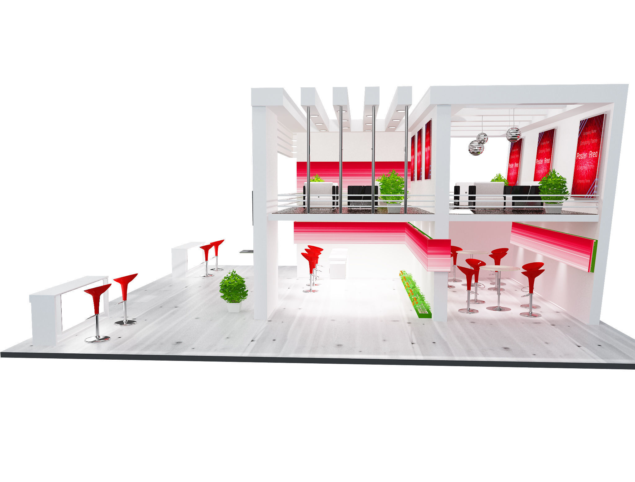 Booth Exhibition Stand a61 3D model_8