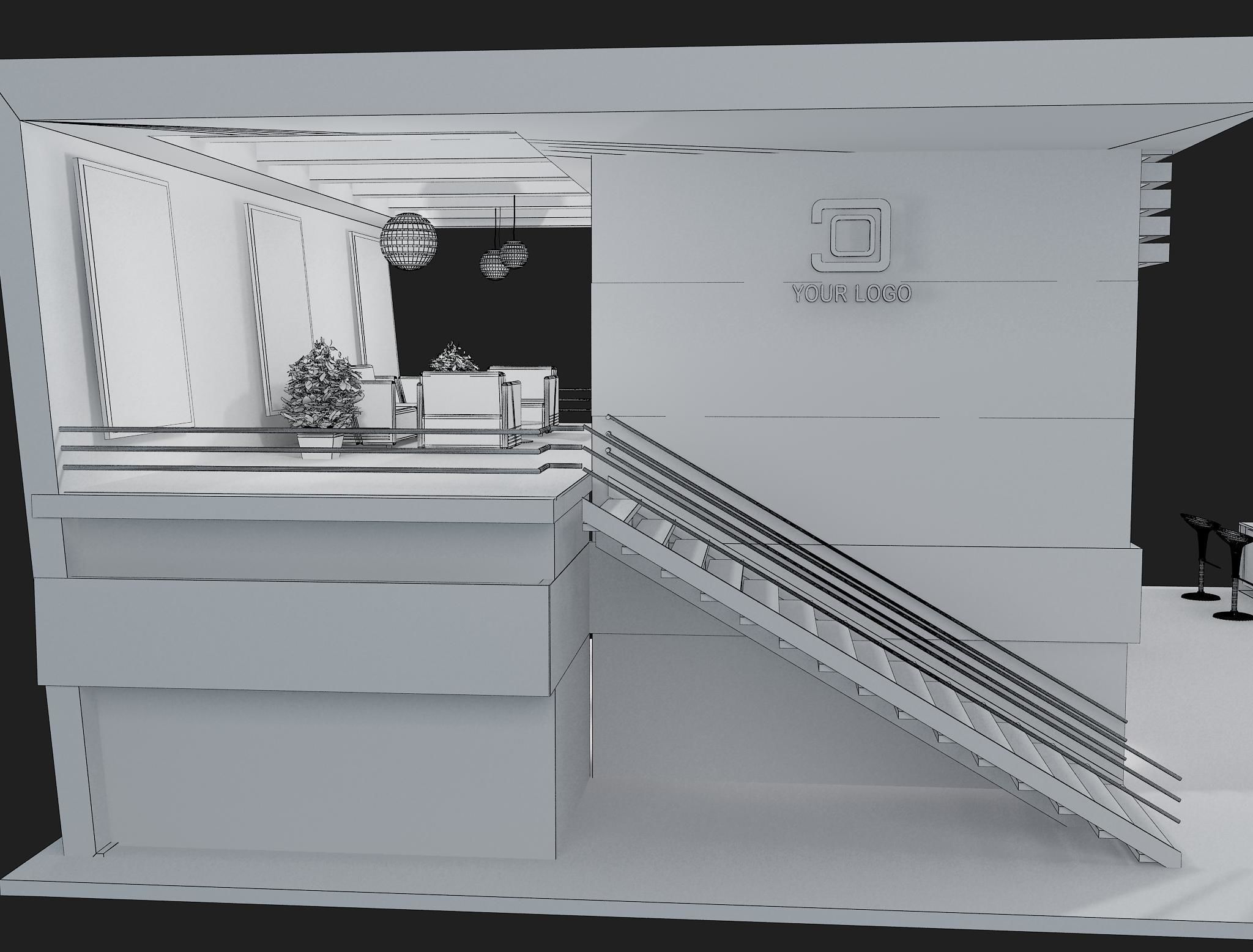 Booth Exhibition Stand a61 3D model_13