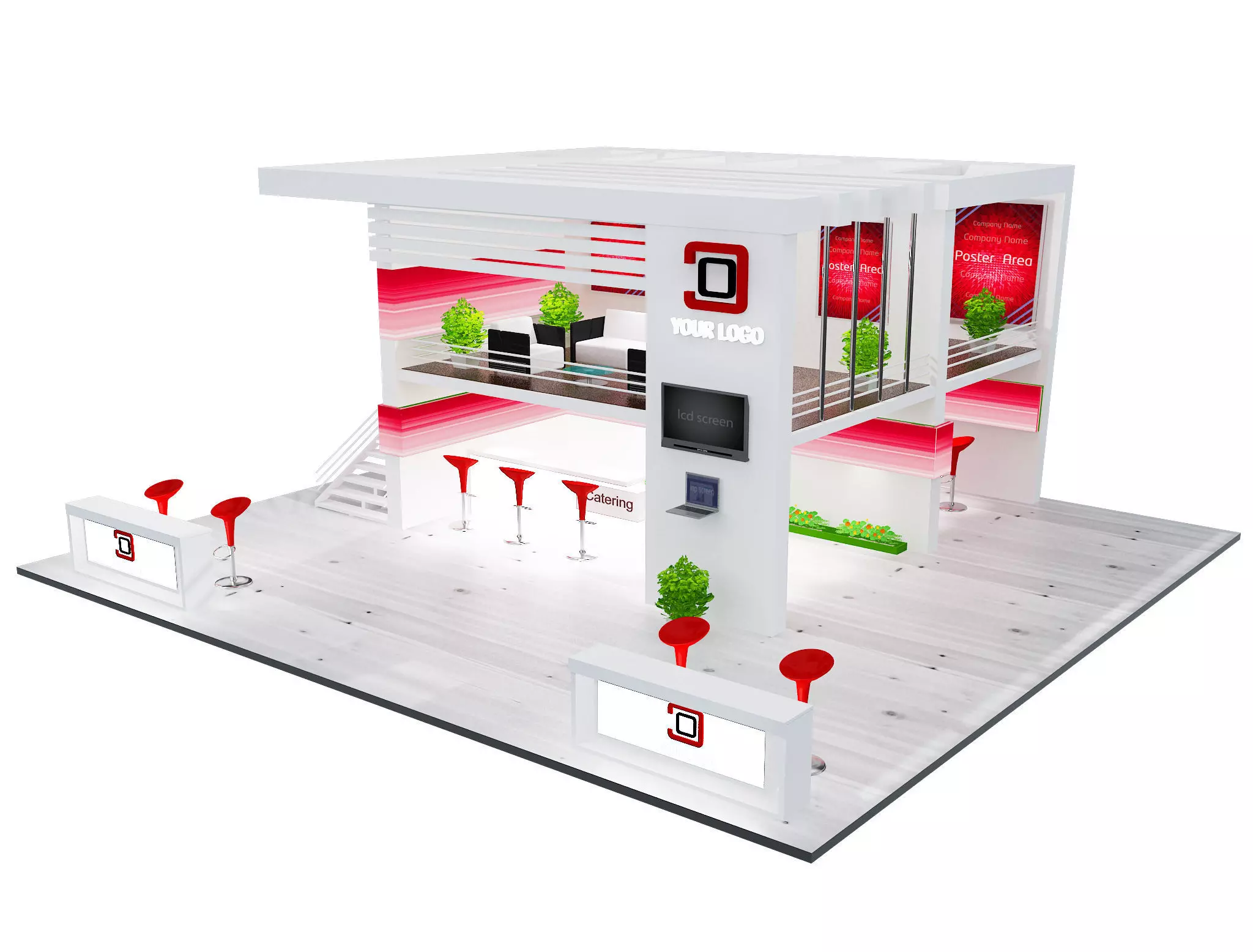 Booth Exhibition Stand a61 3D model_0